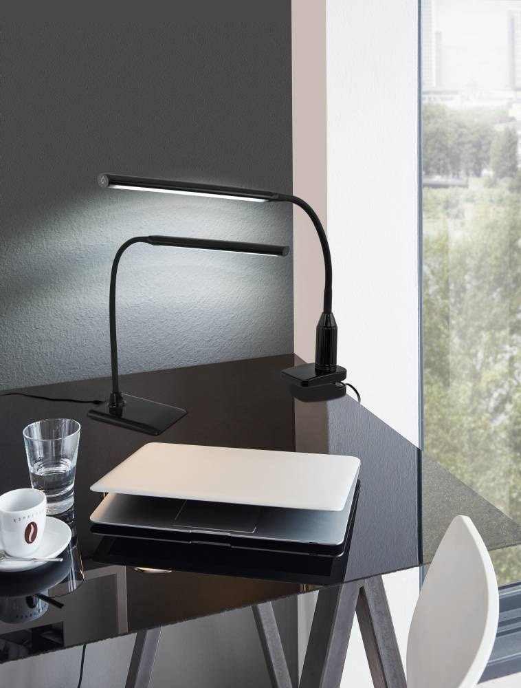 EGLO Klemmleuchte »LAROA Tischlampe, schwarz, Touchsensor, 4-step dimming, Klemmlampe«, 1 flammig, Leuchtmittel LED-Board | LED fest integriert, Leselampe, Schreibtischlampe, Büro, Arbeitszimmer, 45x6,5x27,5cm