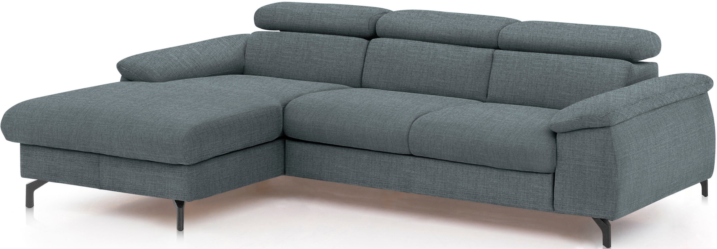 COTTA Polstergarnitur »Komaris L-Form«, (Set), Set bestehend aus: Ecksofa mit Kopfteilverstellung & Hocker