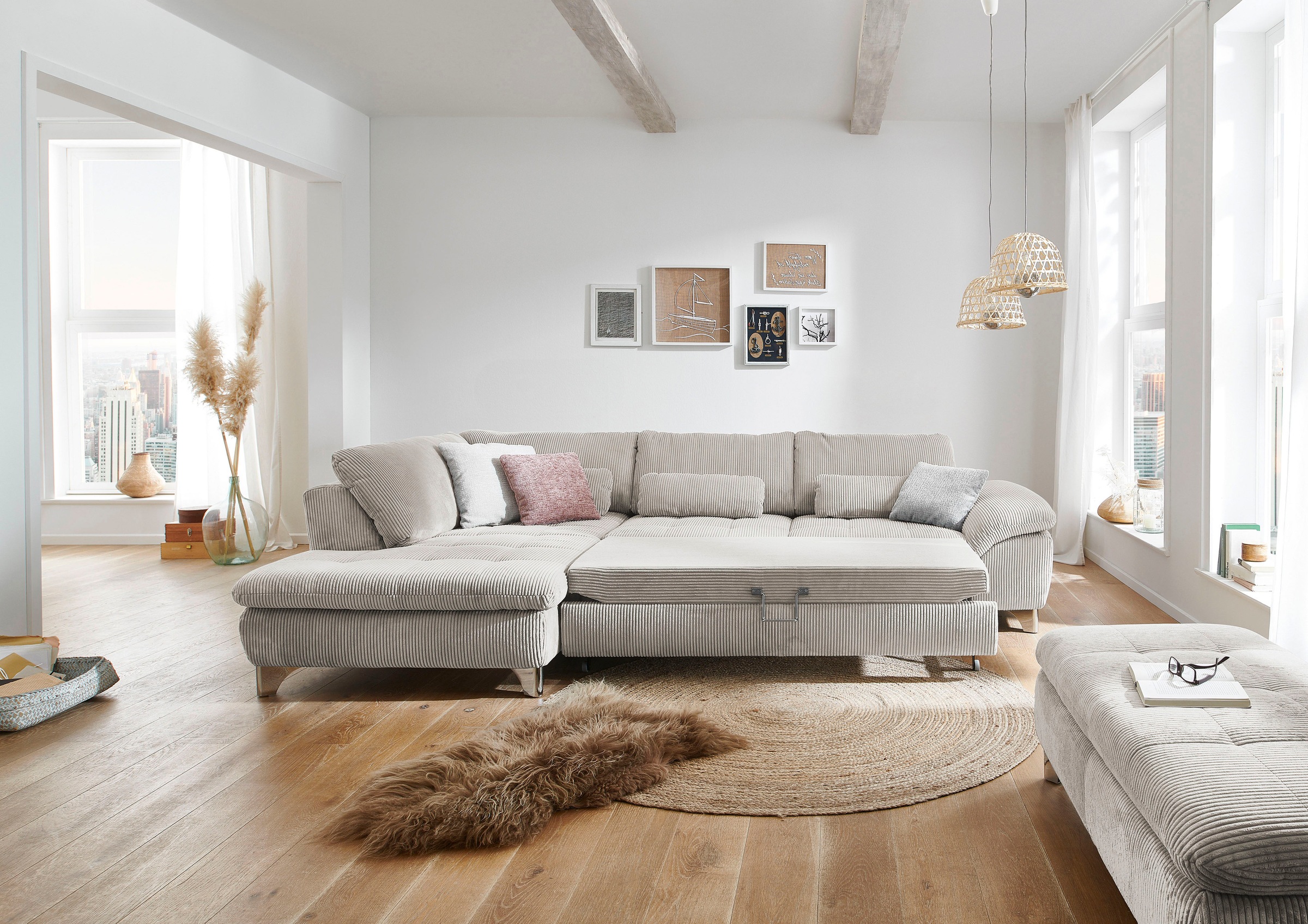 Die PlanBar Ecksofa »MP-IN14007 L-Form« wahlweise mit Bettfunktion und vers günstig online kaufen