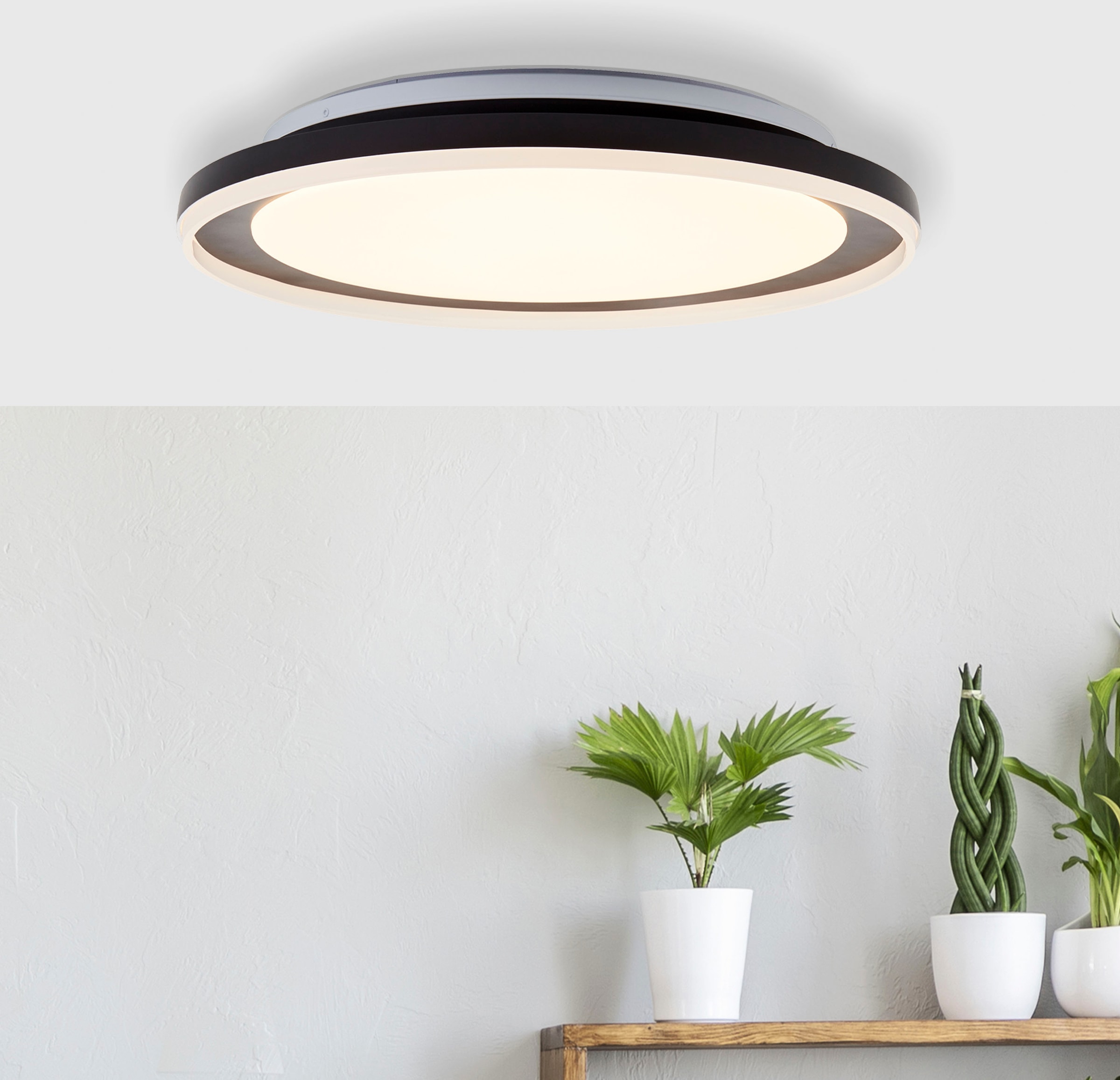 Brilliant Deckenleuchte »Pederson«, 1 flammig, LED Wand- und Deckenlampe 45cm schwarz