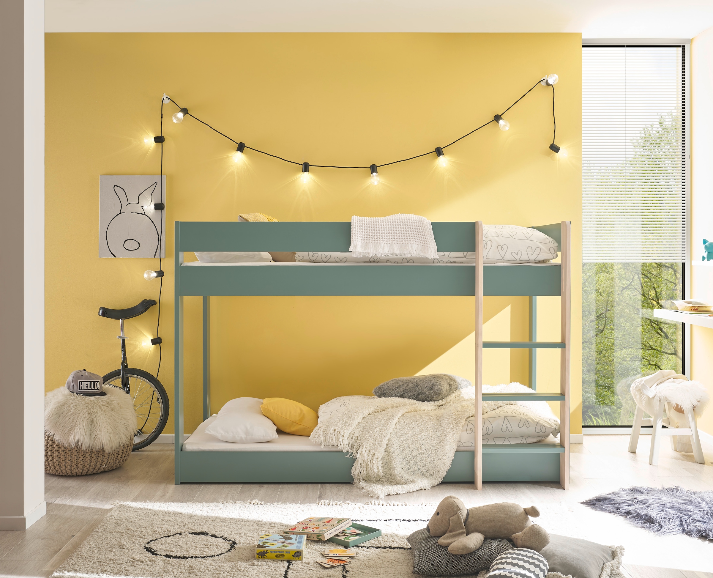 Begabino Bettgestell »Lauri Bett, Etagenbett, Hochbett«, 2 Liegeflächen, mit Leiteraufstieg zum oberen Bett