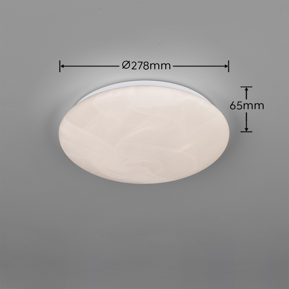 REALITY Leuchten LED Deckenleuchte »UMBRIA, LED Deckenlampe Kunststoff Alabaster weiß 4000K kaltweiß«, 1 flammig, Leuchtmittel LED-Board | LED fest integriert, 12W 1600 Lumen, Wand- oder Deckenlampe, Höhe 6,5 cm Ø 28 cm