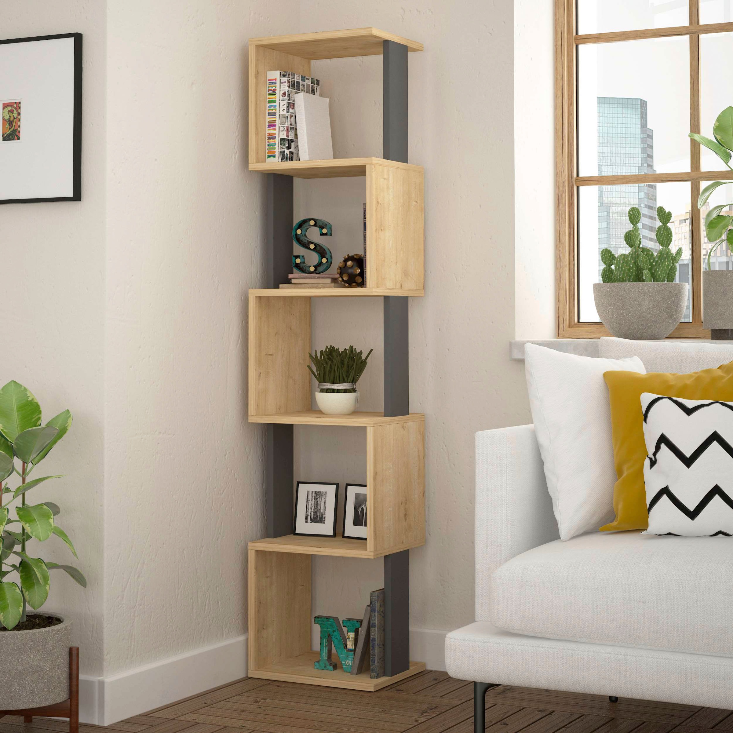 Decortie Bücherregal »Piri Bücherregal«, (Packung), Leichte Montage, Lagerung, Platzsparend