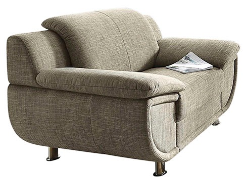 TRENDMANUFAKTUR Sessel »Rondo, Breite 121 cm, breite Armlehnen, Füße chromf günstig online kaufen