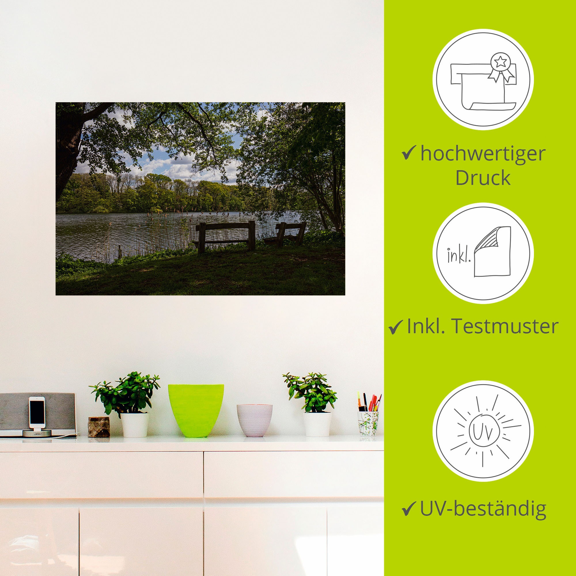 Artland Wandbild »Ein Ort zum Entspannen«, Gewässer, (1 St.), als Alubild, Leinwandbild, Wandaufkleber oder Poster in versch. Größen