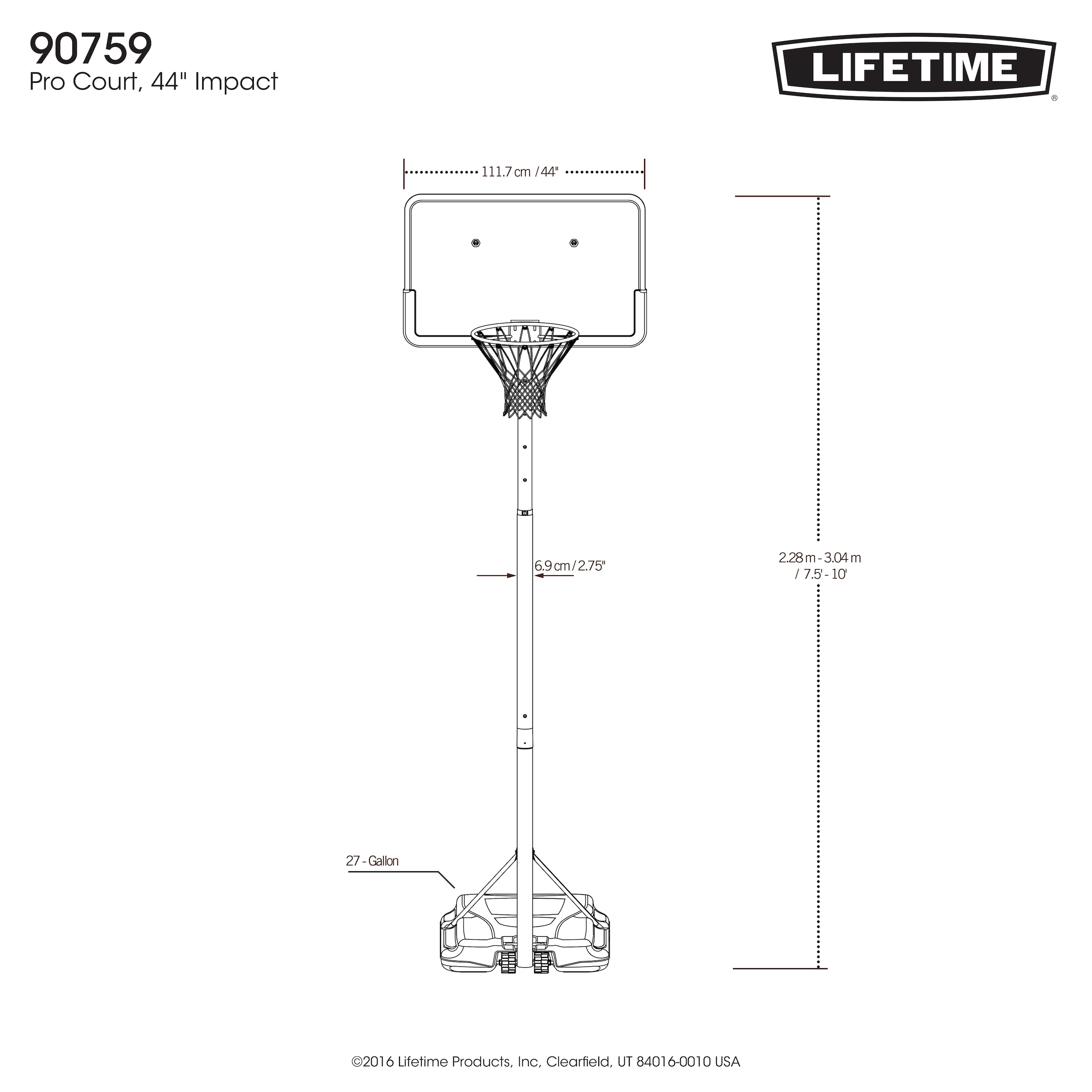 50NRTH Basketballkorb »Texas«, höhenverstellbar Online-Shop im schwarz/blau kaufen