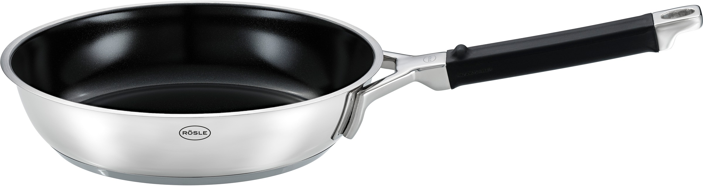 RÖSLE Bratpfanne »SILENCE PRO CeraPlus«, Edelstahl 18/10, (1 tlg.), natürliche Quarzversiegelung ohne PTFE/PFAS, Induktion