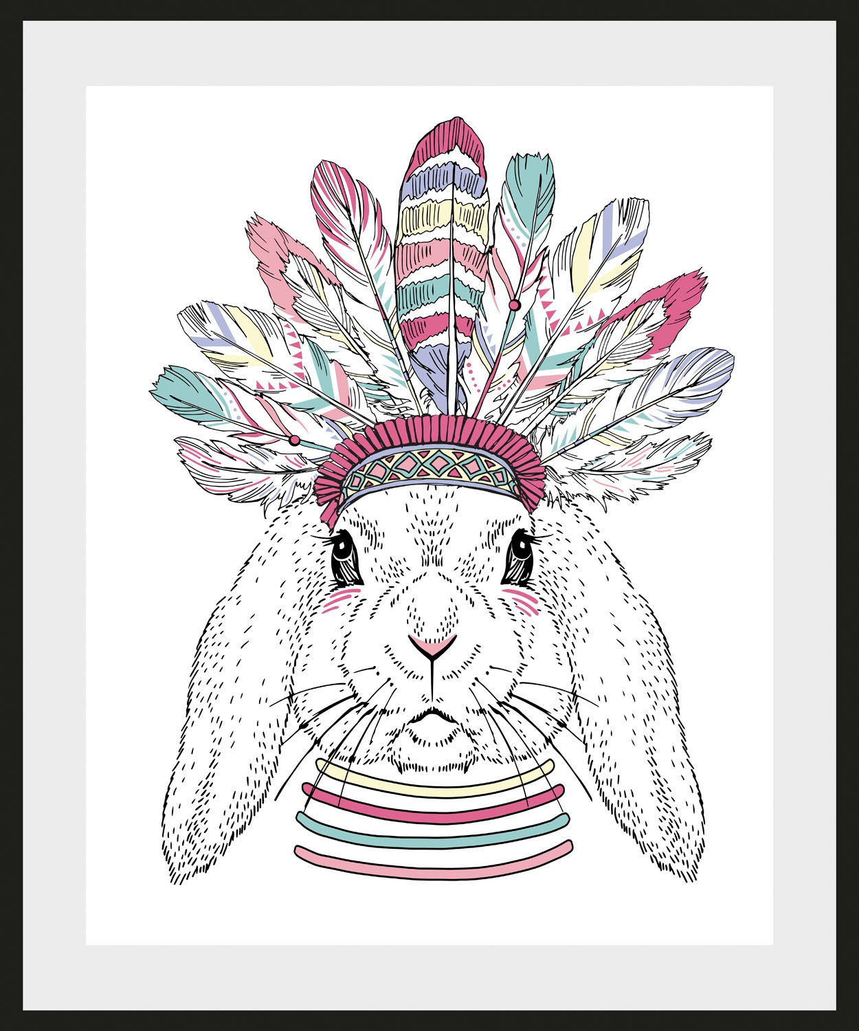 queence Bild »Indiana Bunny« Federn   Hase   Hasen   Haustiere   Kunst 1 St günstig online kaufen