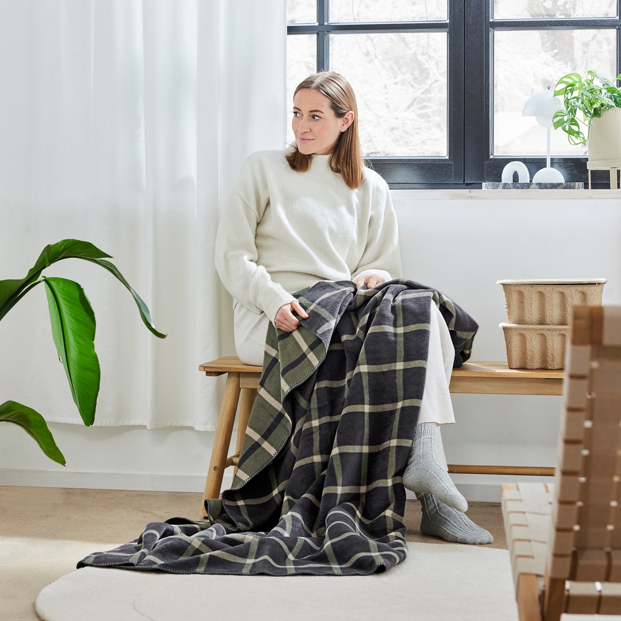 IBENA Wohndecke »Tramore«, mit elegantem Karo
