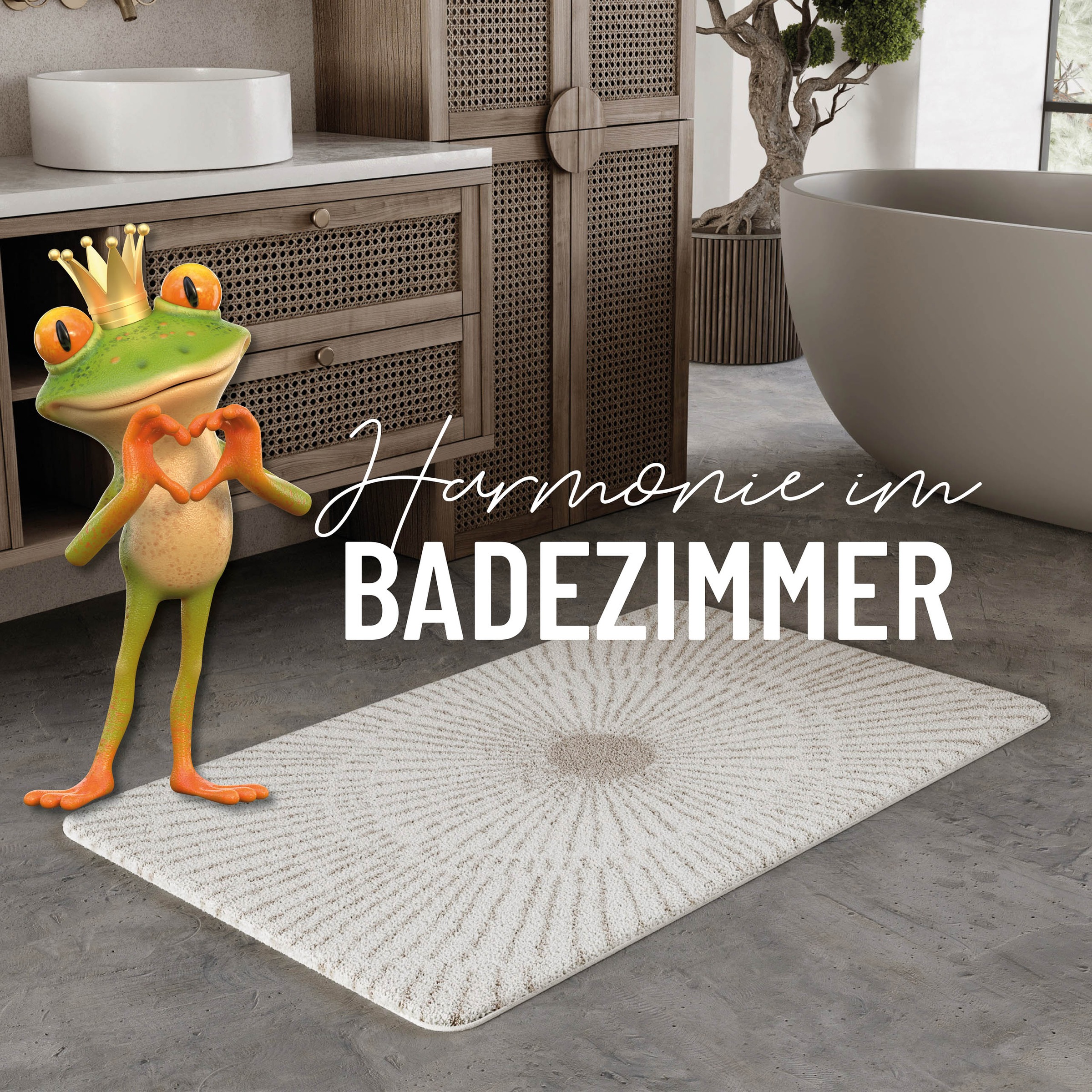 Wecon home Basics Badematte »Jasbeer«, waschbar, rutschfest, strapazierfähig, pflegeleicht mit Linien Design