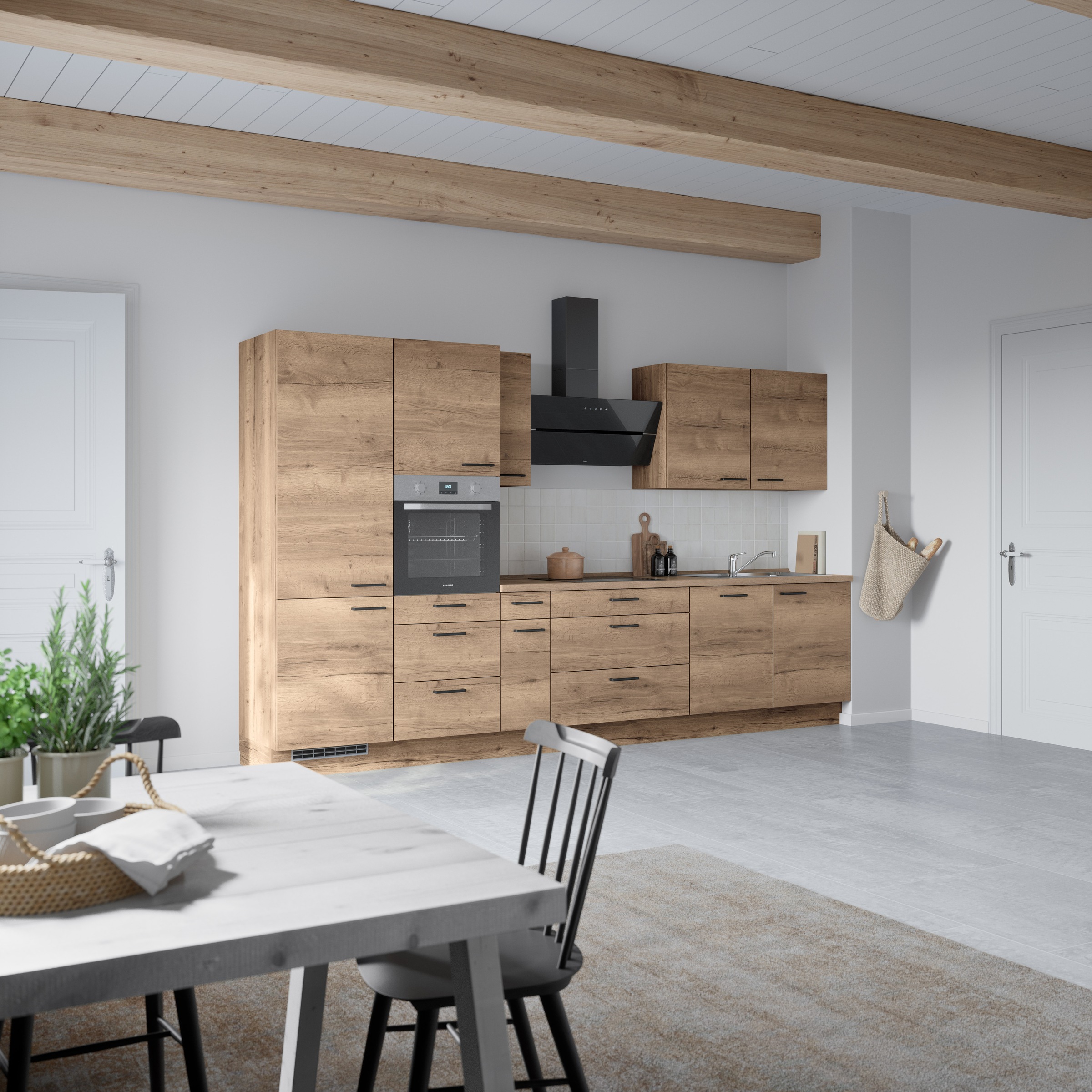 nobilia® Küchenzeile »"Structura II"«, vormontiert, Ausrichtung wählbar, Breite 360 cm, wahlw. mit E-Geräten