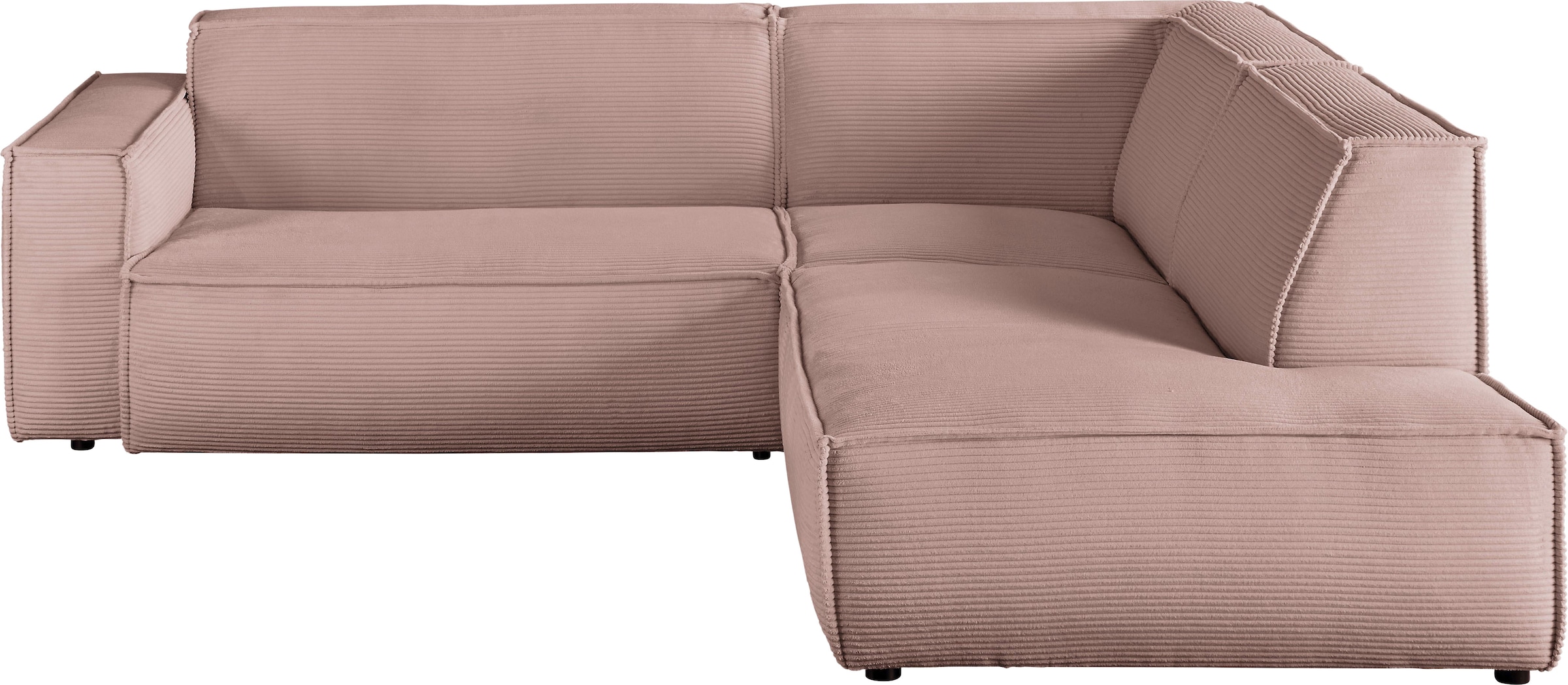 3C Candy Ecksofa »Matteo in elegant, kubischer Formensprache, bequem, L-Form« mit auffälliger Kedernaht, Cord-Bezug, Lounge-Charakter
