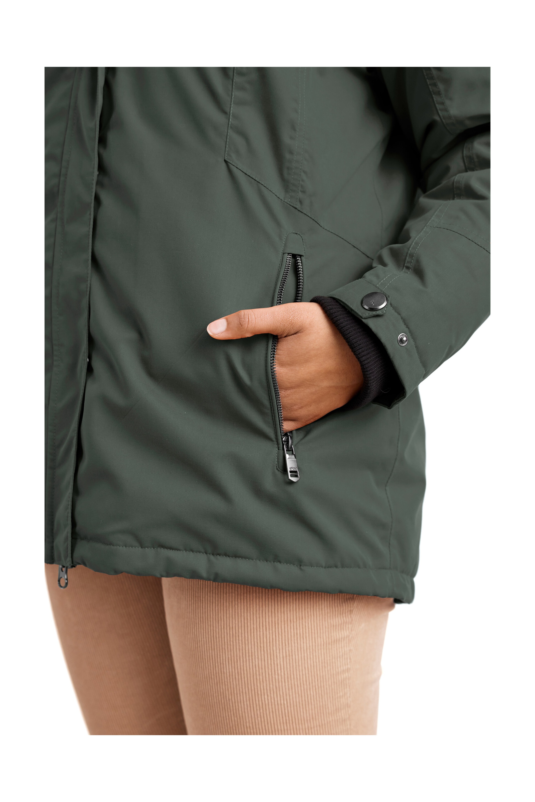 STOY Funktionsjacke »STW 4 WMN JCKT« Wasserdicht, atmungsaktiv, mit Teddy Fleece, abnehmb. Kapuze