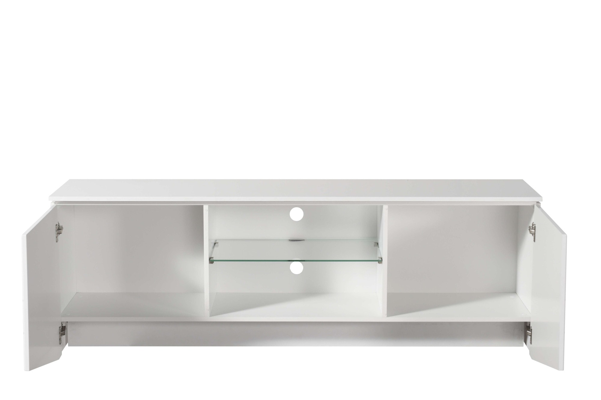 INOSIGN Lowboard »Cadiz TV-Board«, TV-Kommode mit Hochglanzfronten und Fräsungen, Glasboden