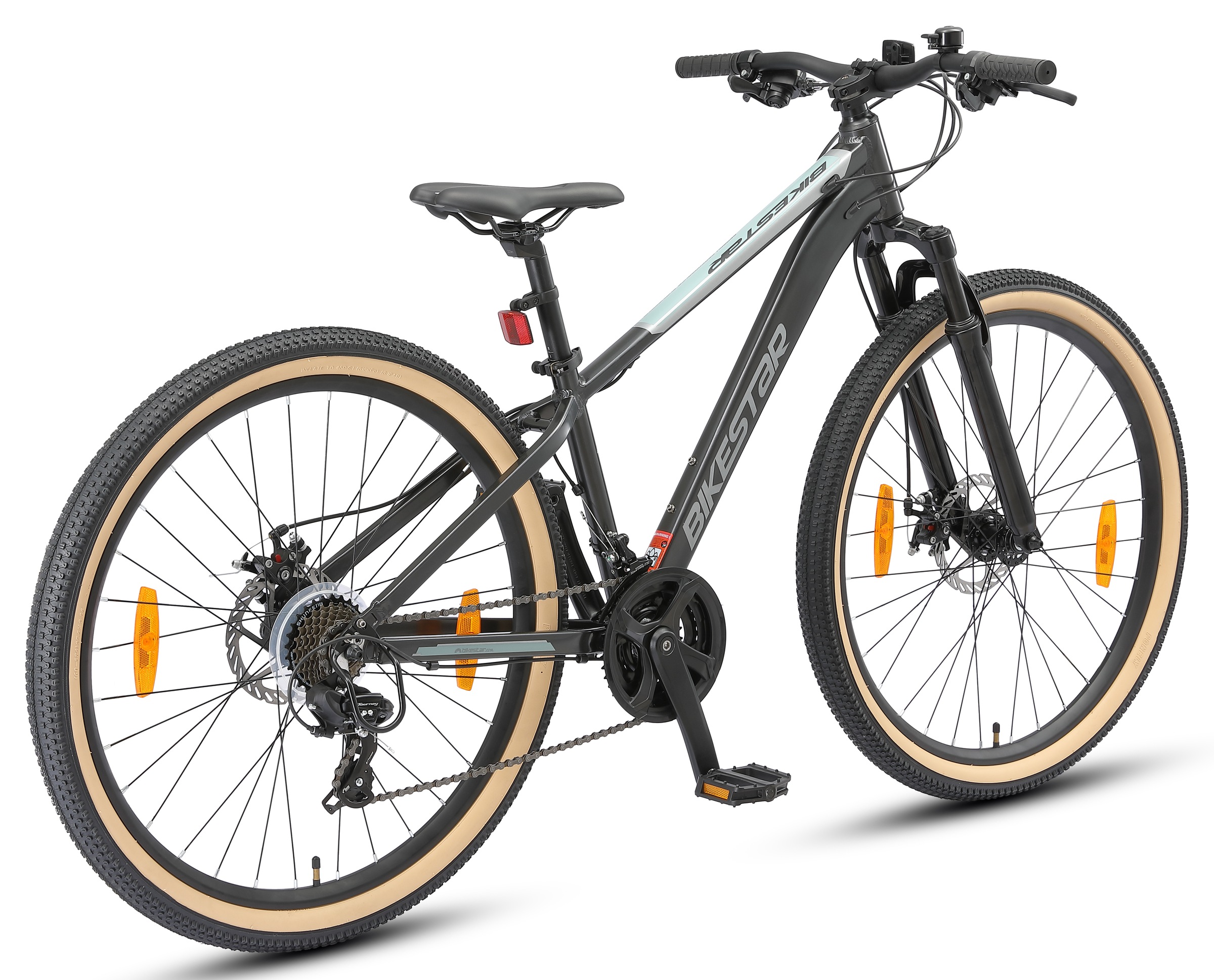 Bikestar Mountainbike 21 Gang Shimano RD-TY300 Schaltwerk Kettenschaltung für Damen und Herren, Kettenschaltung