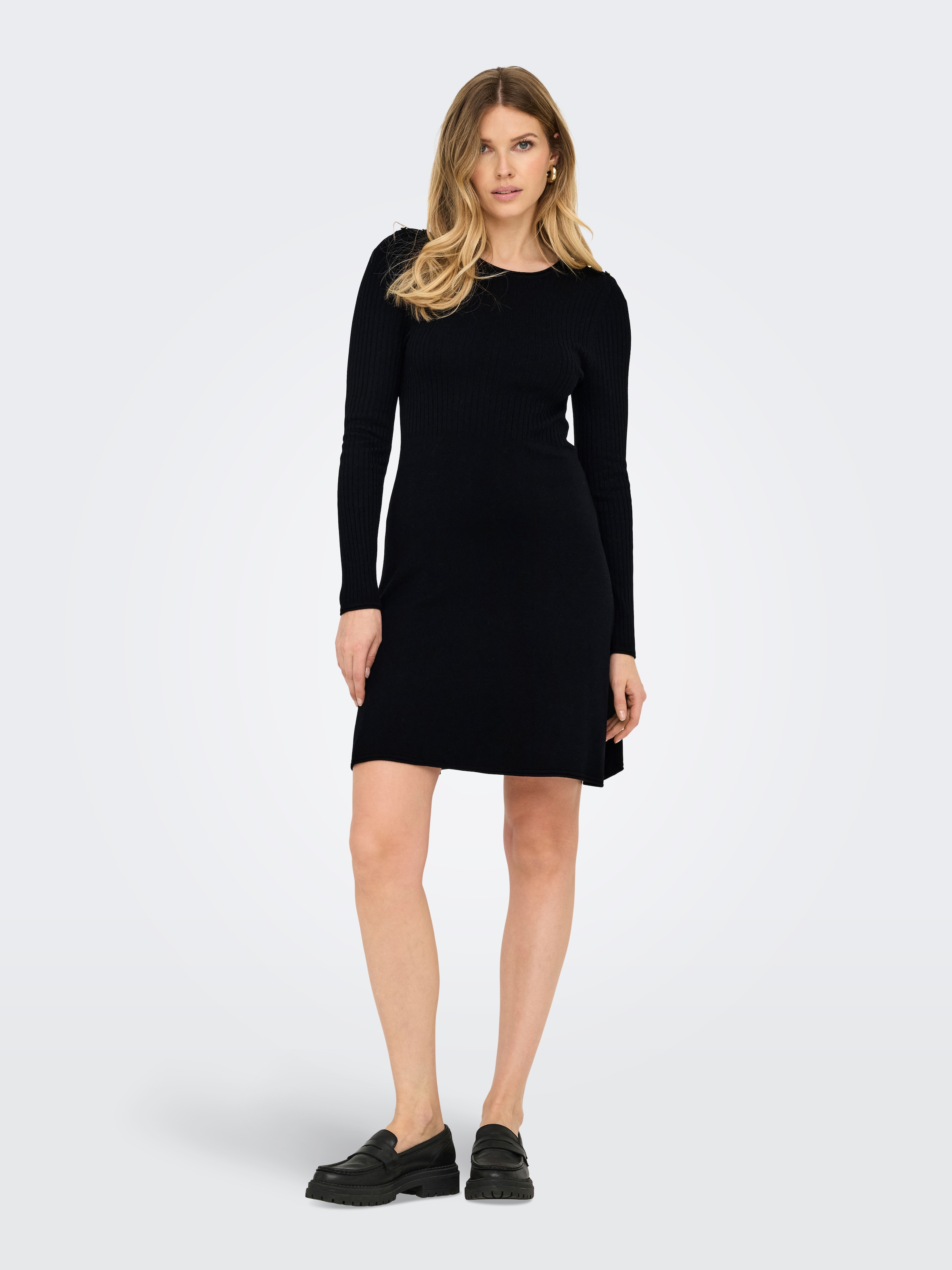 ONLY Midikleid »ONLMILA SL BUTTON O-NECK DRESS EX KNT«