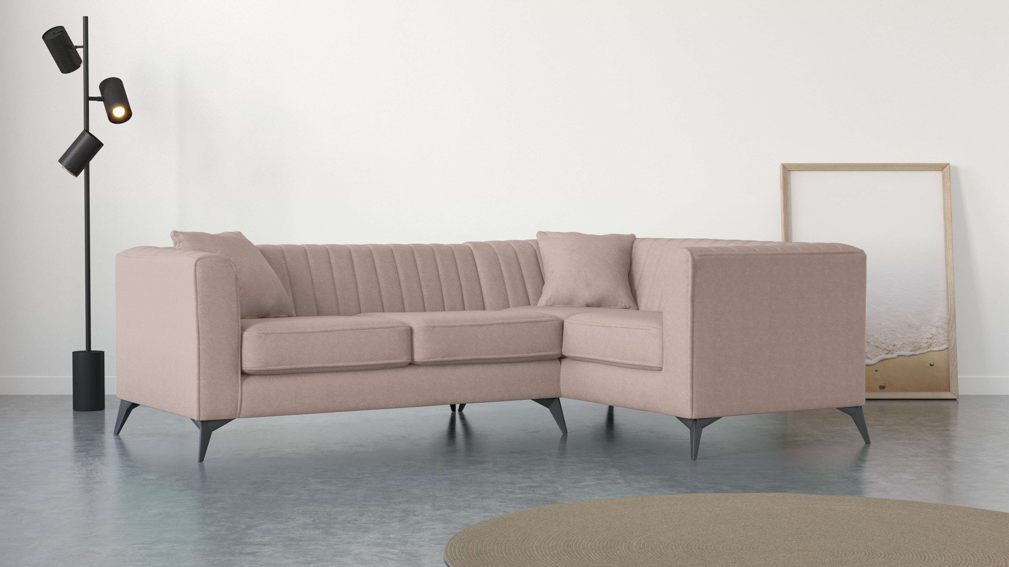 Places of Style Ecksofa »MATTHEW L-Form ideal für kleine Räume, Maße B/T/H: günstig online kaufen