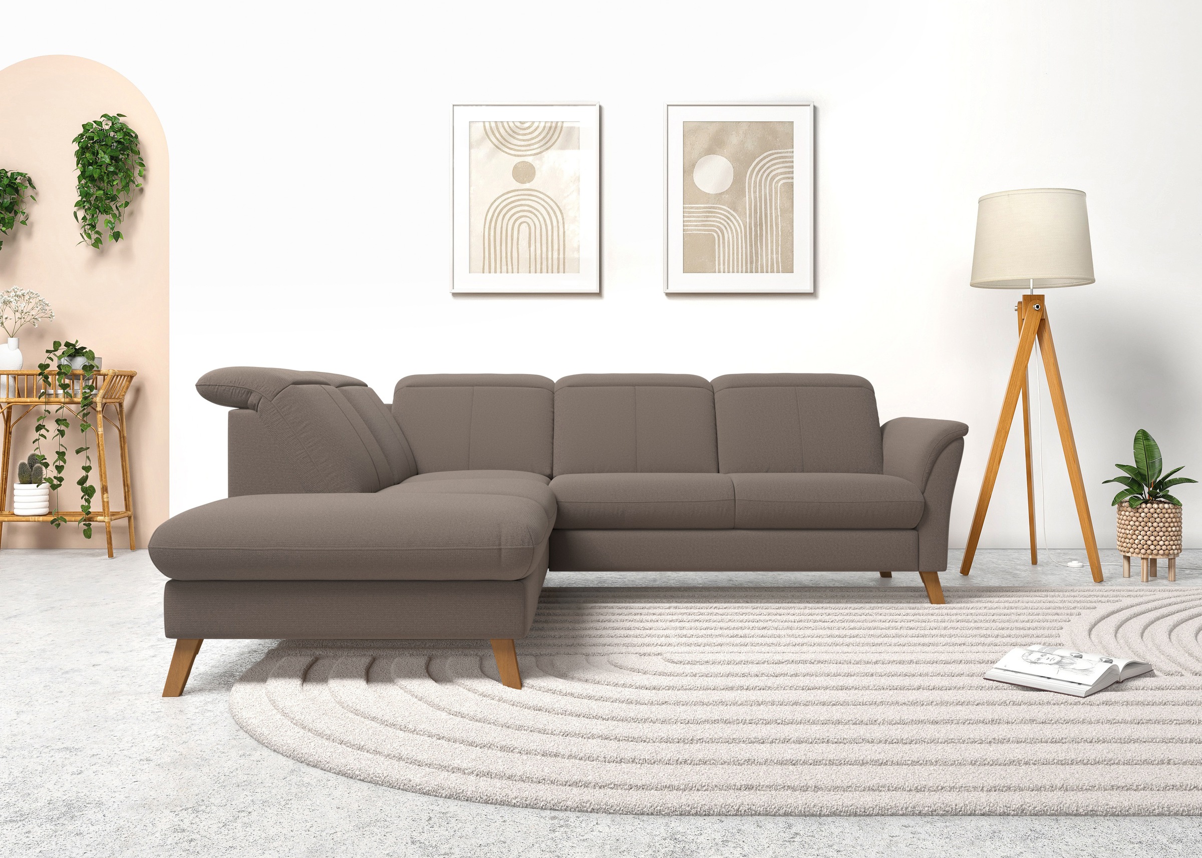 sit&more Ecksofa »Romero L-Form«, wahlweise mit oder ohne TV-Funktion, Bettfunktion, Bettkasten