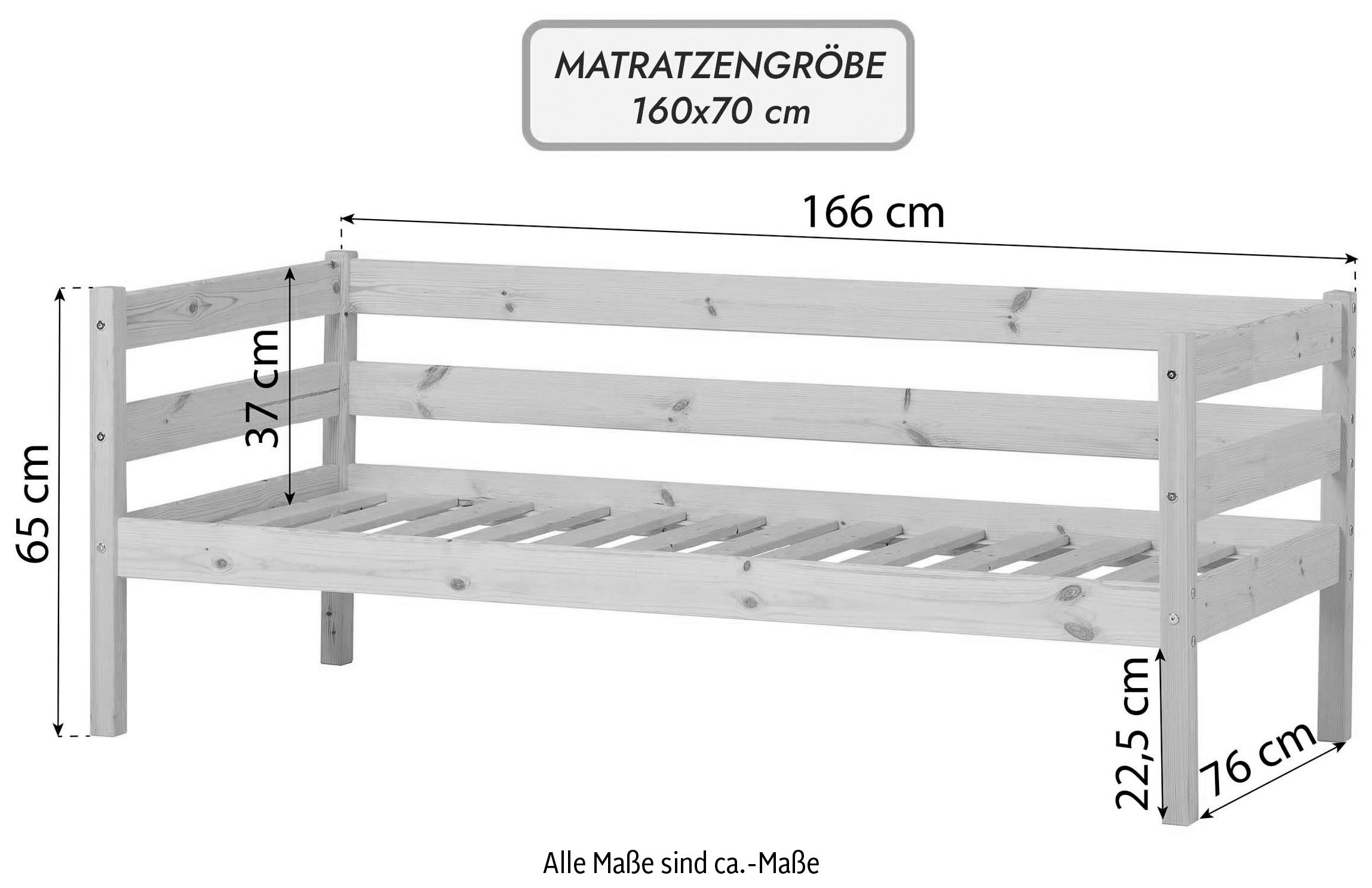8. Bild von Hoppekids Einzelbett »ECO Comfort«, (Set), mit Rollrost in 8 Farben, wahlweise mit Matratze und Absturzsicherung