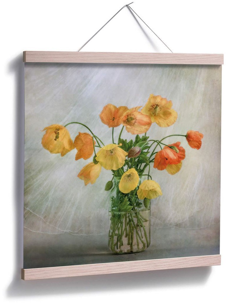 Wall-Art Poster »Mohnblumen im Glas«, Blumen, (1 St.), Poster ohne Bilderrahmen