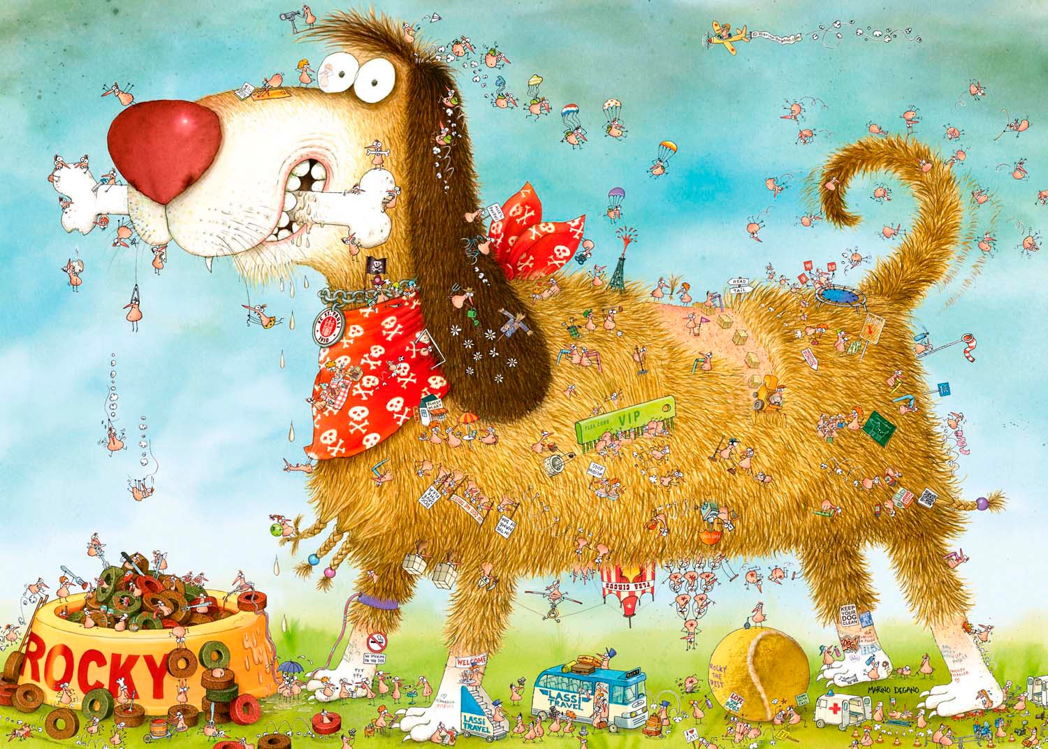 HEYE Puzzle »At the Dog / Look Closely!«, Made in Germany
