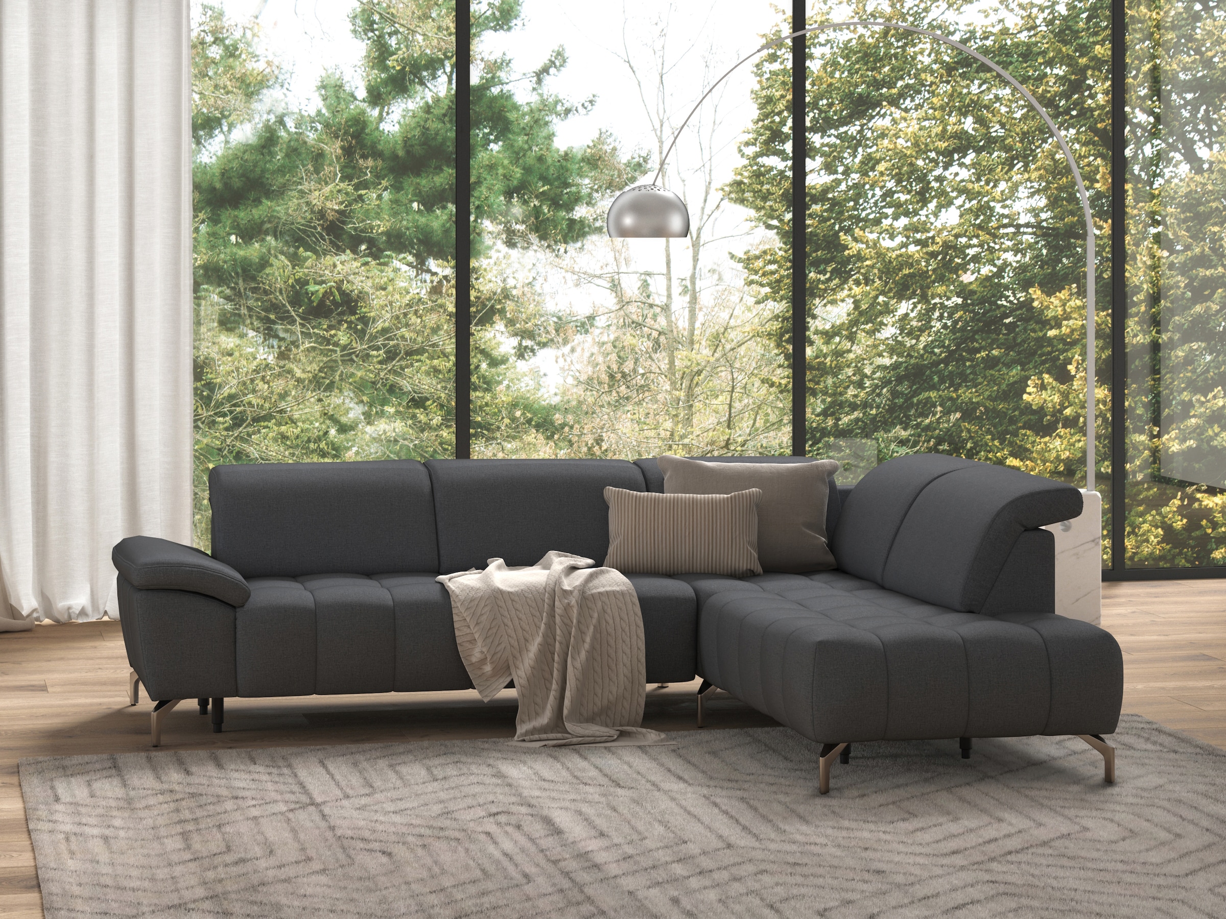 sit&more Ecksofa »Cool L-Form«, wahlweise mit Kopfteilverstellung und Vorziehsitz, motorisch