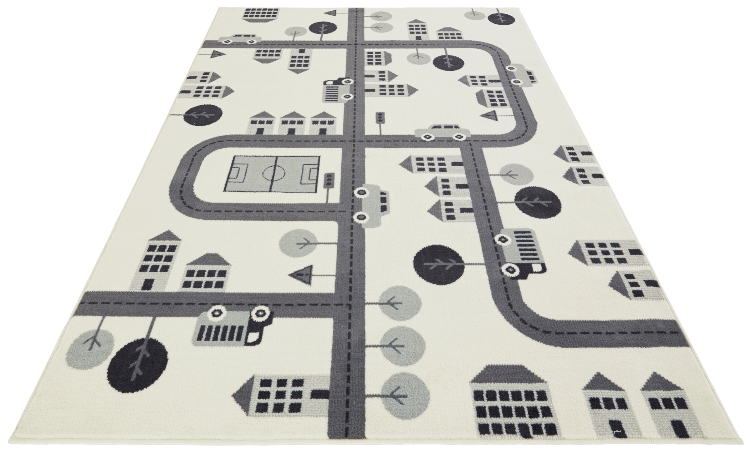 HANSE Home Kinderteppich »Town«, rechteckig, 0,9 mm Höhe, Kurzflor, Kinderteppich, Spielteppich, Straßen Design, Kinderzimmer