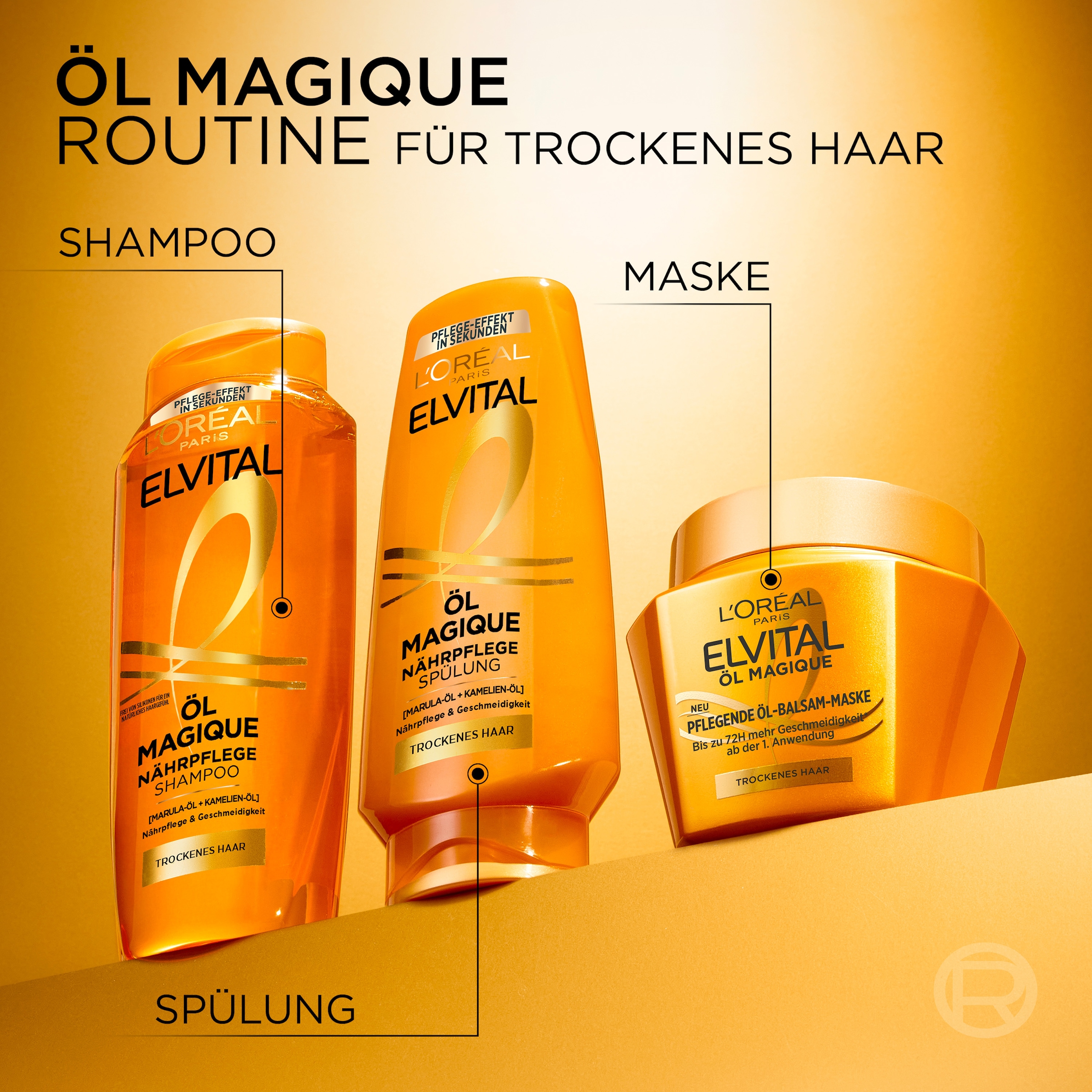 L'ORÉAL PARIS Haarmaske »ELVITAL ÖL MAGIQUE MASKE« für trockenes Haaar