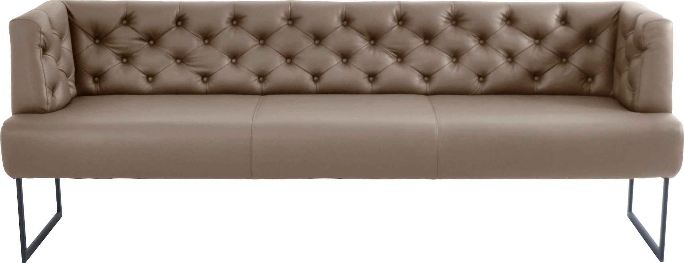 K+W Komfort & Wohnen Polsterbank »Creso«, im modernen Chesterfield-Look, mit schwarzen Kufenfüßen