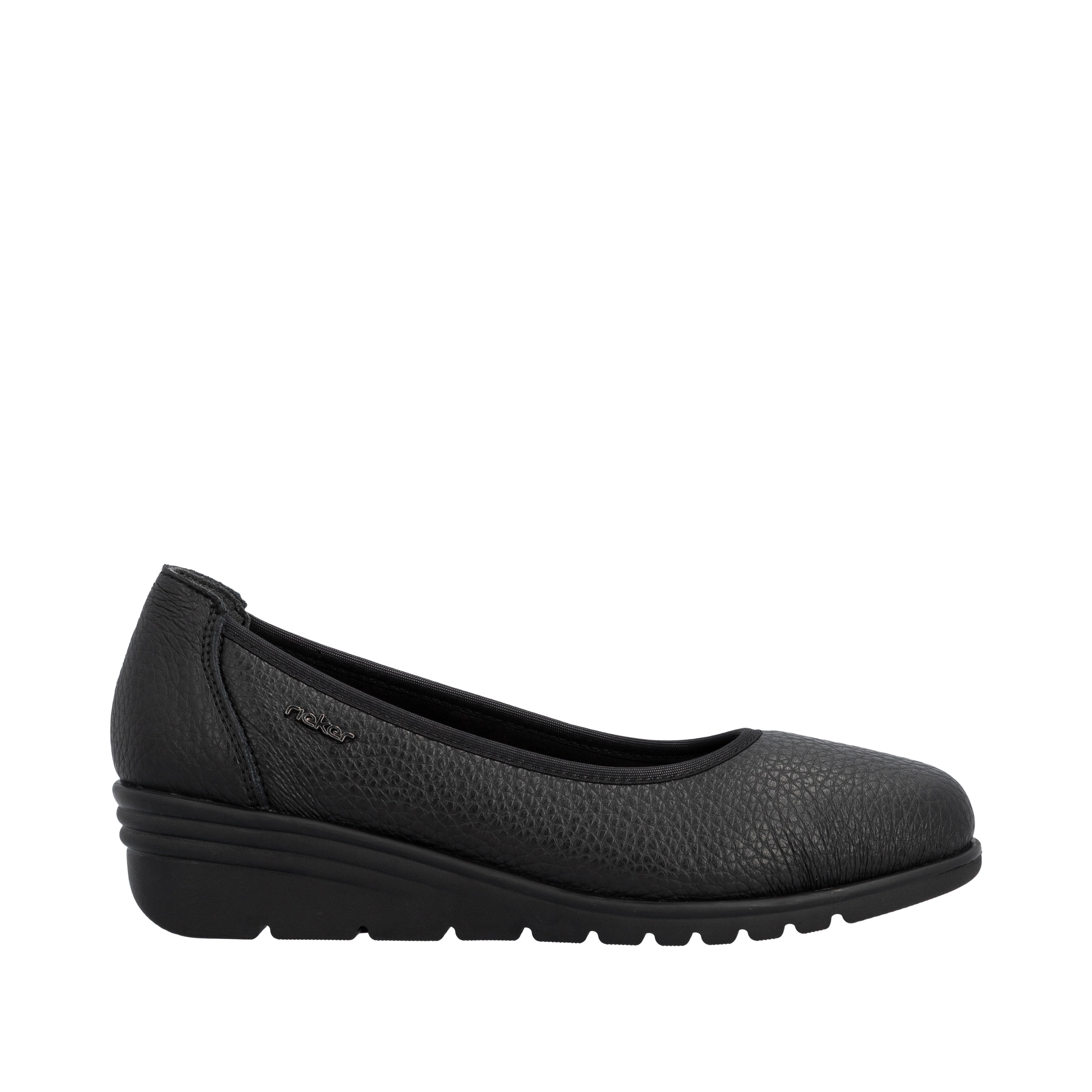 Rieker Keilpumps, Ballerina, Schlupfschuh, Slipper mit leichter Struktur im Obermaterial