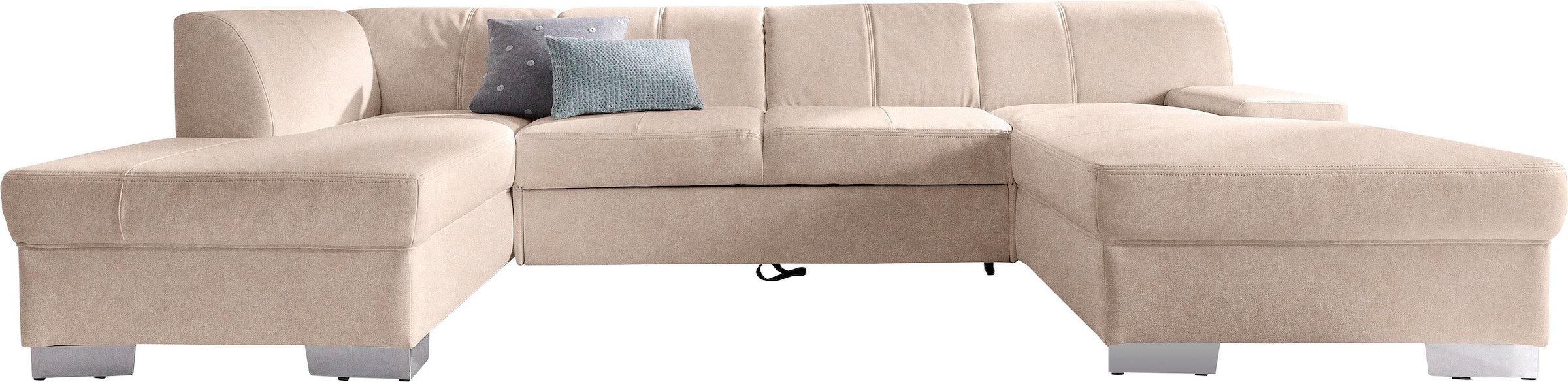 DOMO collection Wohnlandschaft »Star, zeitlose Formensprache, elegante Optik, viel Platz, U-Form«, fester Sitzkomfort, wahlweise mit Bettfunktion