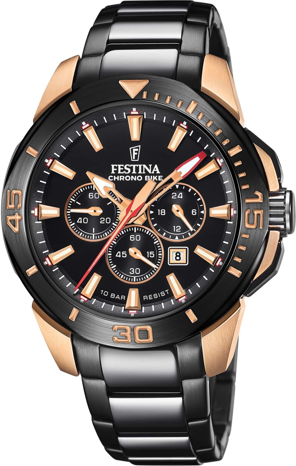 Festina Chronograph »Chrono Bike - Special Edition«, (Set, 3 tlg., mit Wechselband aus Kautschuk und Werkzeug), Armbanduhr, Quarzuhr, Herrenuhr, Stoppfunktion, ideal als Geschenk