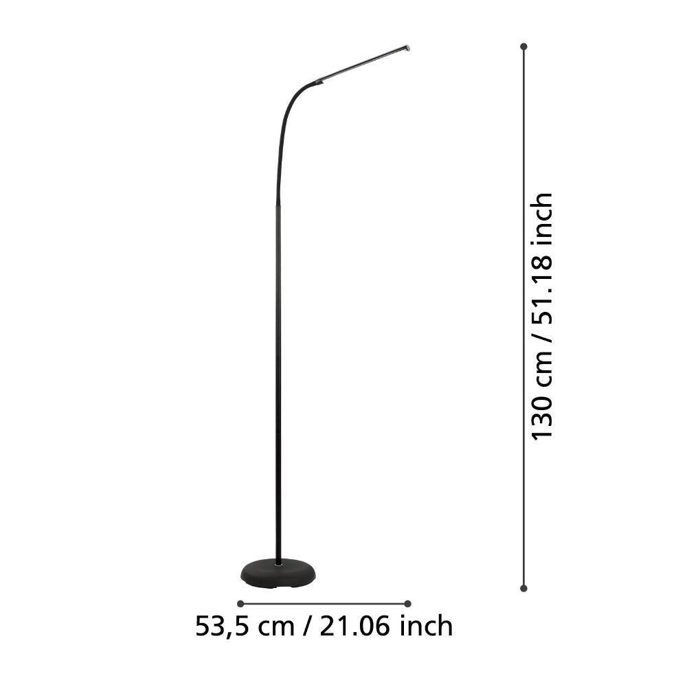 EGLO Stehlampe »LAROA«, LED-Board, Neutralweiß, schwarz / L53,5 x H130 x B21,5cm / inkl. 1 x LED-Platine (je 4,5W, 550lm, 4000K) / mit neutralweißem Licht - dimmbar per Touch in 4 Stufen - schwenkbarer Kopf - Standlampe - Arbeitszimmer - Bürolampe