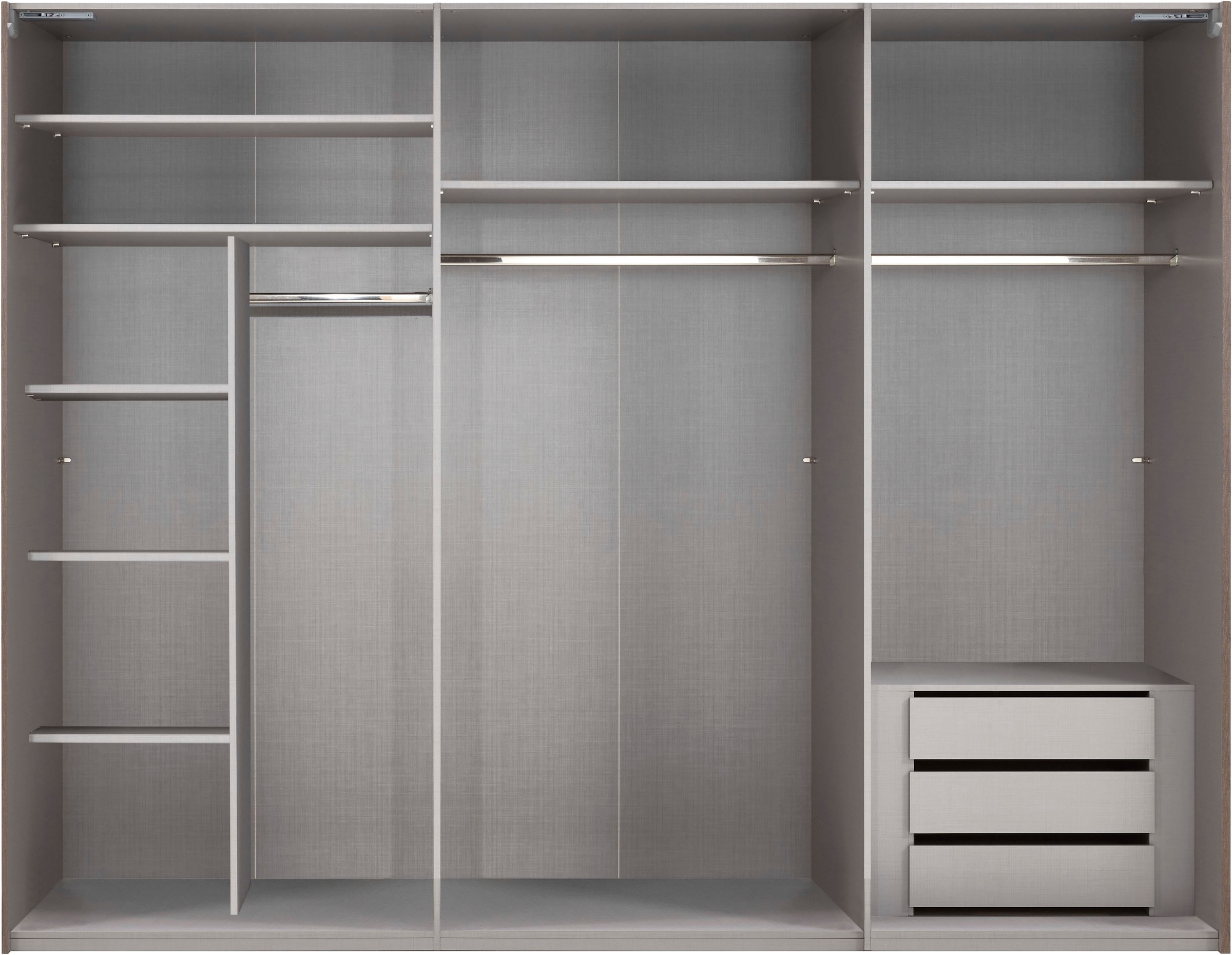 Wimex Kleiderschrank »Indiana by fresh to go, wahlweise mit oder ohne Spiegel«, (INKLUSIVE Innenausstattung und Selbsteinzug für die Türen), große Breiten250 oder 300cm, mit oder ohne Glasfront, Made in Germany