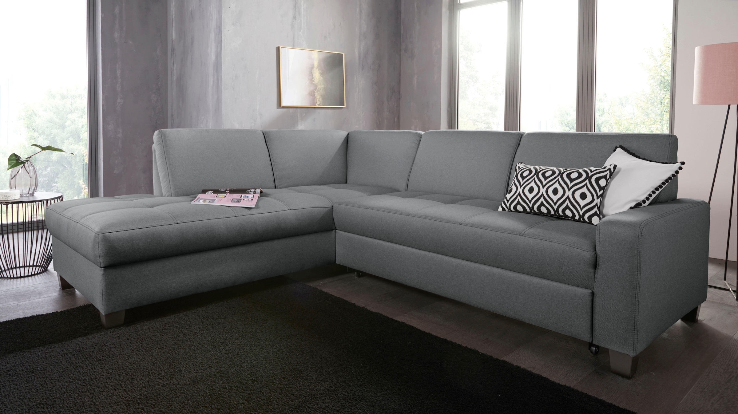 DOMO collection Ecksofa "Florentina L-Form", wahlweise mit Bettfunktion, mi günstig online kaufen