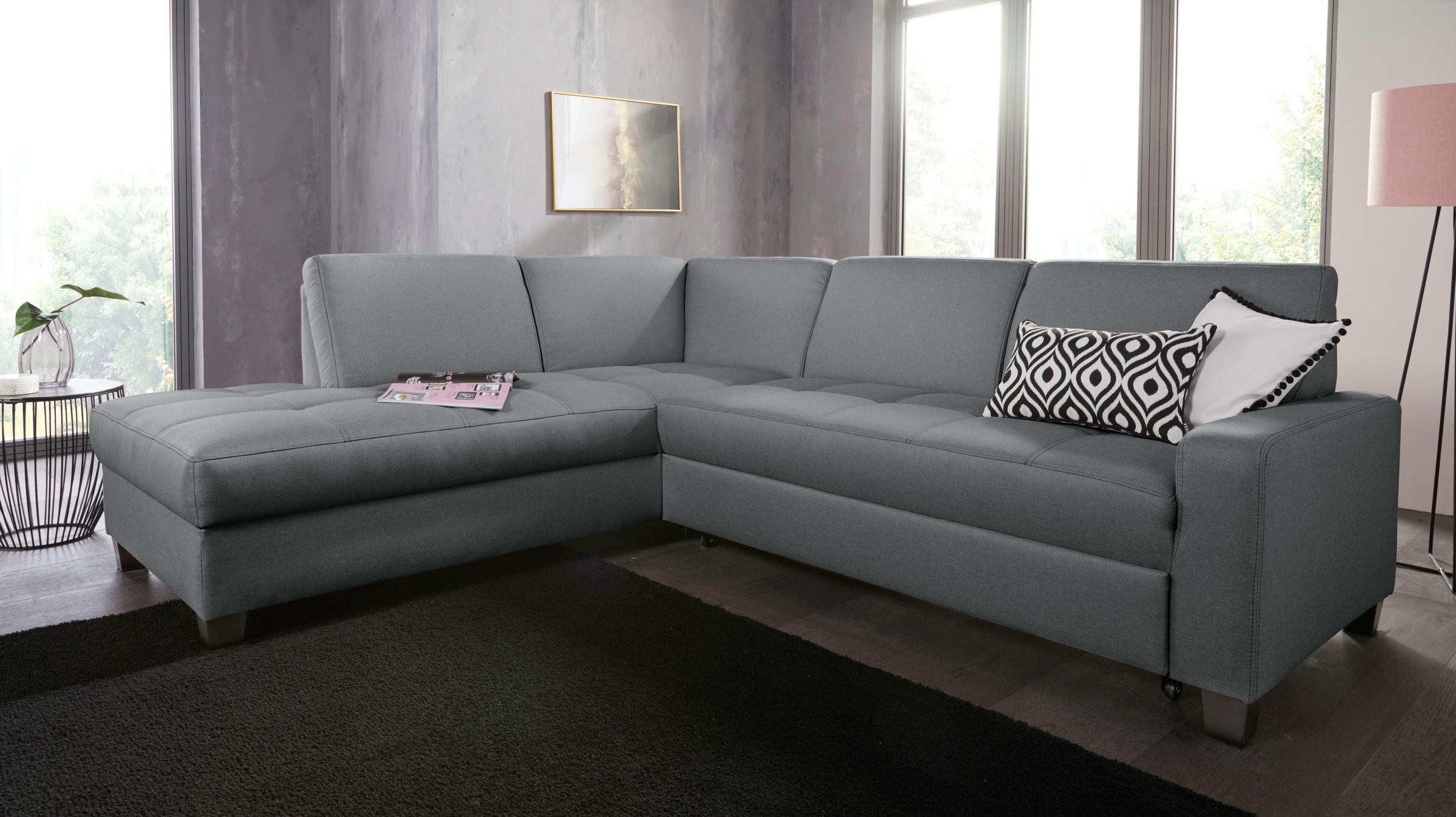 DOMO collection Ecksofa "Florentina zeitlos und elegant, Sitznähte als Desi günstig online kaufen