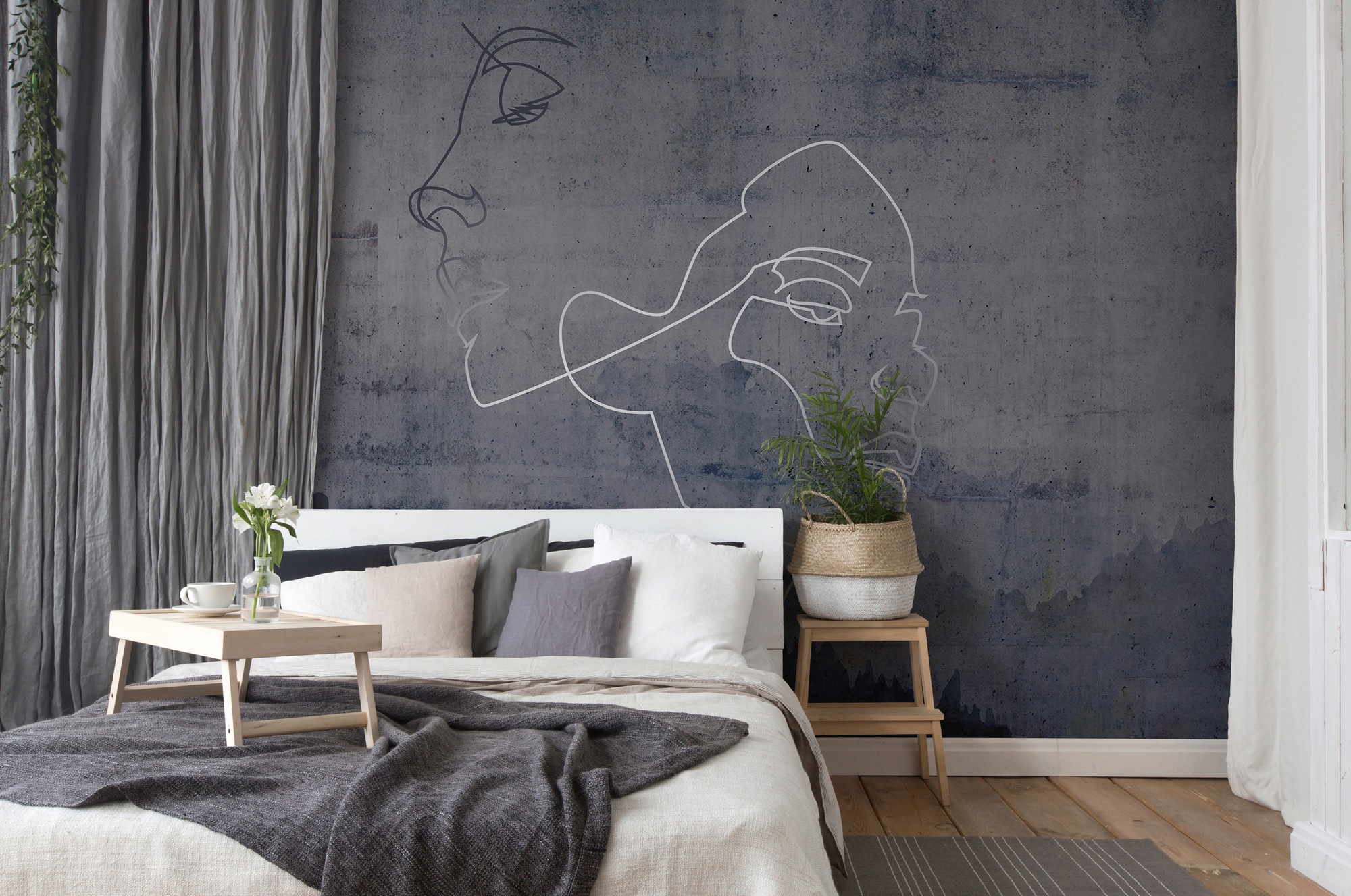 Architects Paper Fototapete »Atelier 47 Silver Outline« abstrakt glatt Vlie günstig online kaufen