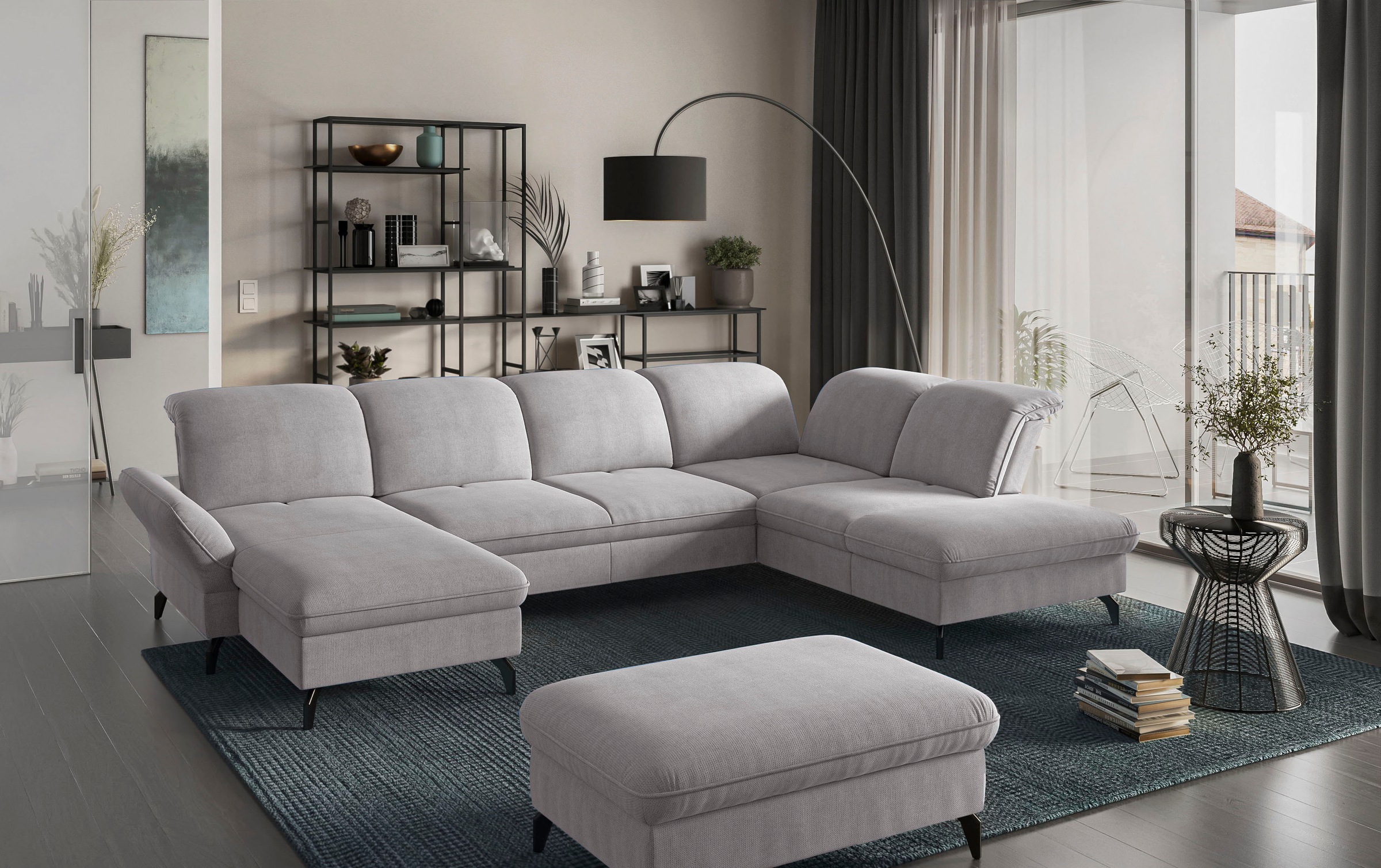 sit&more Wohnlandschaft Leandro U-Form, Wahlweise mit Bett-, Kopfteil - und günstig online kaufen