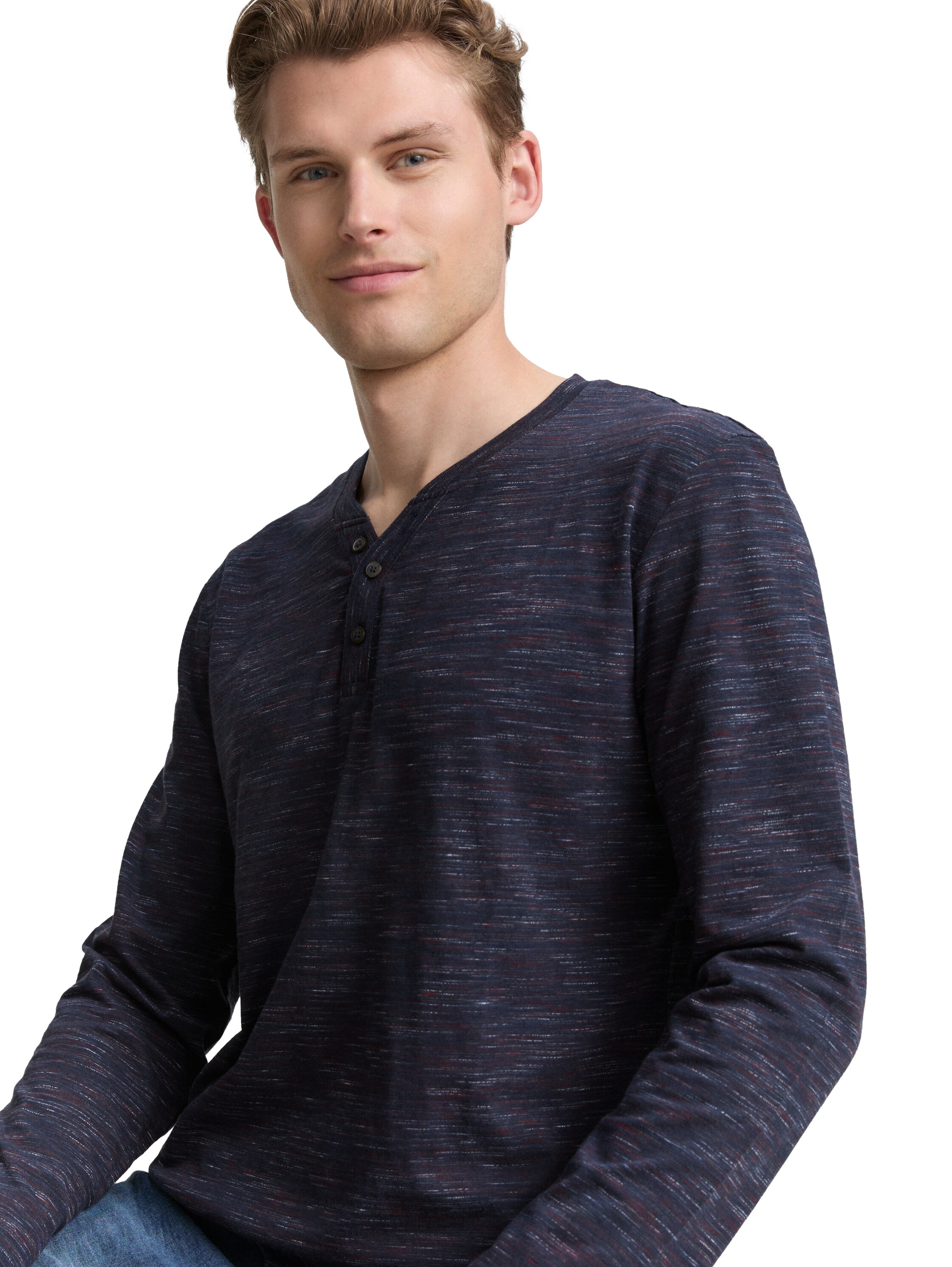 TOM TAILOR Langarmshirt, in Melange Optik