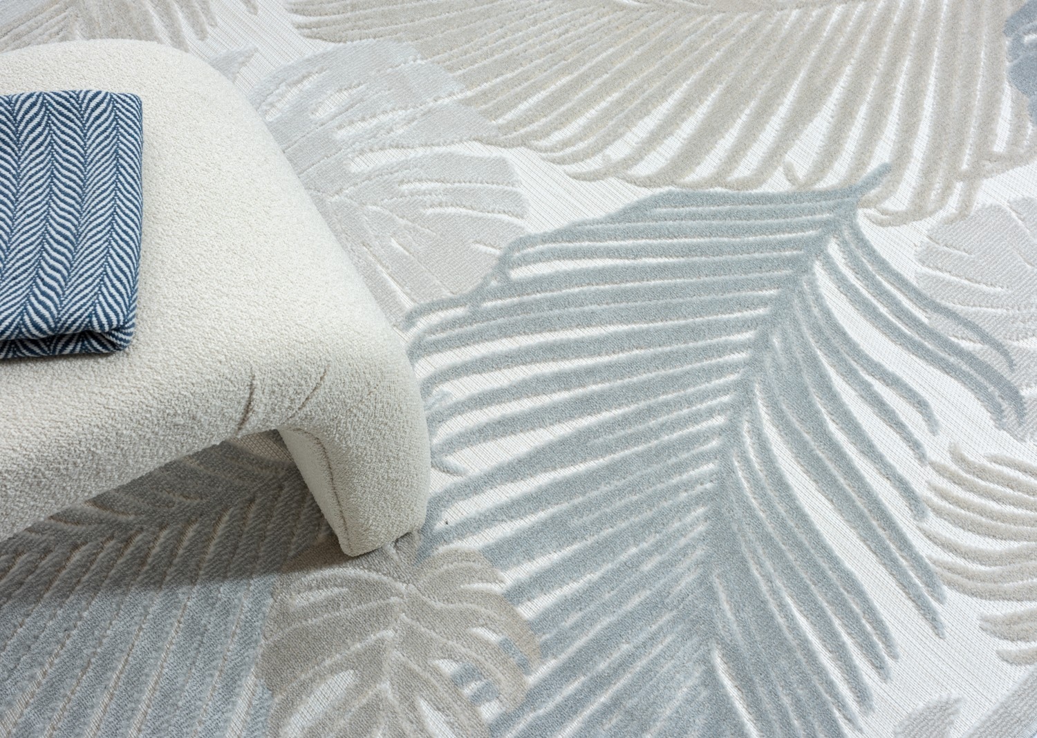 Myflair Möbel & Accessoires Teppich »Odette Lagerräumung«, rechteckig, 8 mm Höhe, Blätter Motiv, Hoch-Tief Effekt, Outdoor geeignet, Balkon, Terrasse