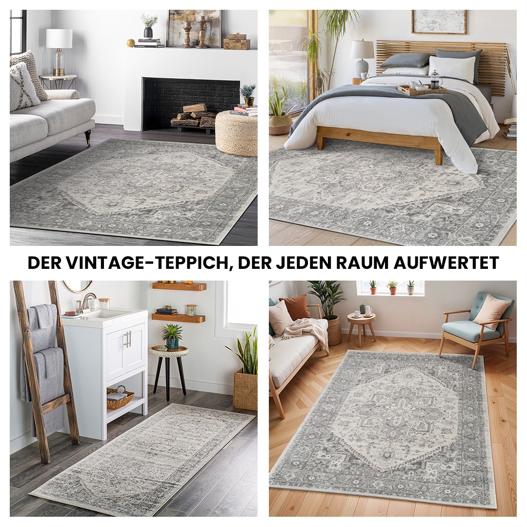 Livabliss Teppich »MENDOZA«, rechteckig, 8 mm Höhe, Vintage Orientteppich, Kurzflor Boho Wohnzimmerteppich, Läufer