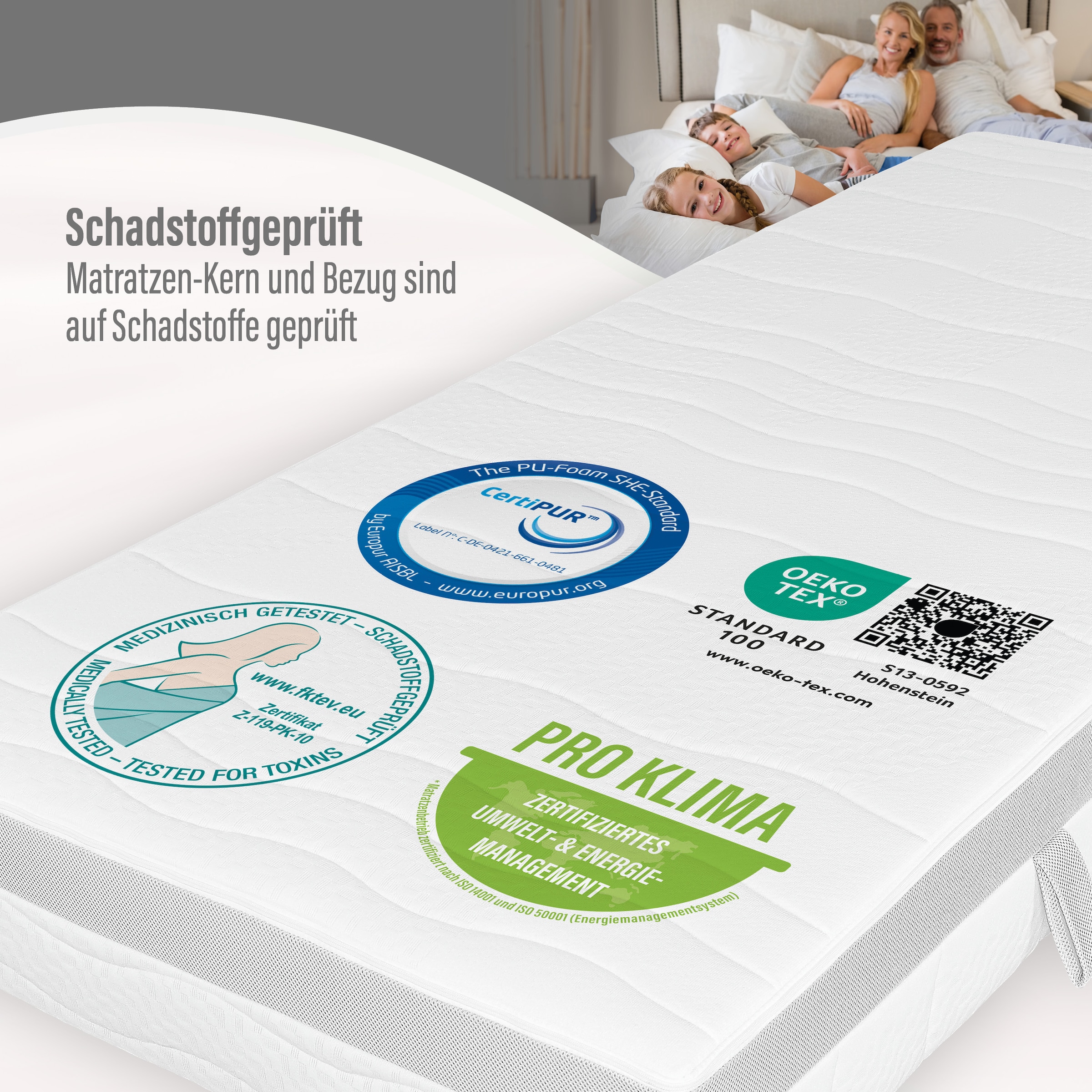 Beco Taschenfederkernmatratze »Feel Like Latex ONE TFK, Matratze 90x200 cm, 140x200 cm und mehr« 21 cm hoch 500 Federn 1 Stk. tlg. Punktelastische Matratze mit stabilem Federkern, atmungsaktiv