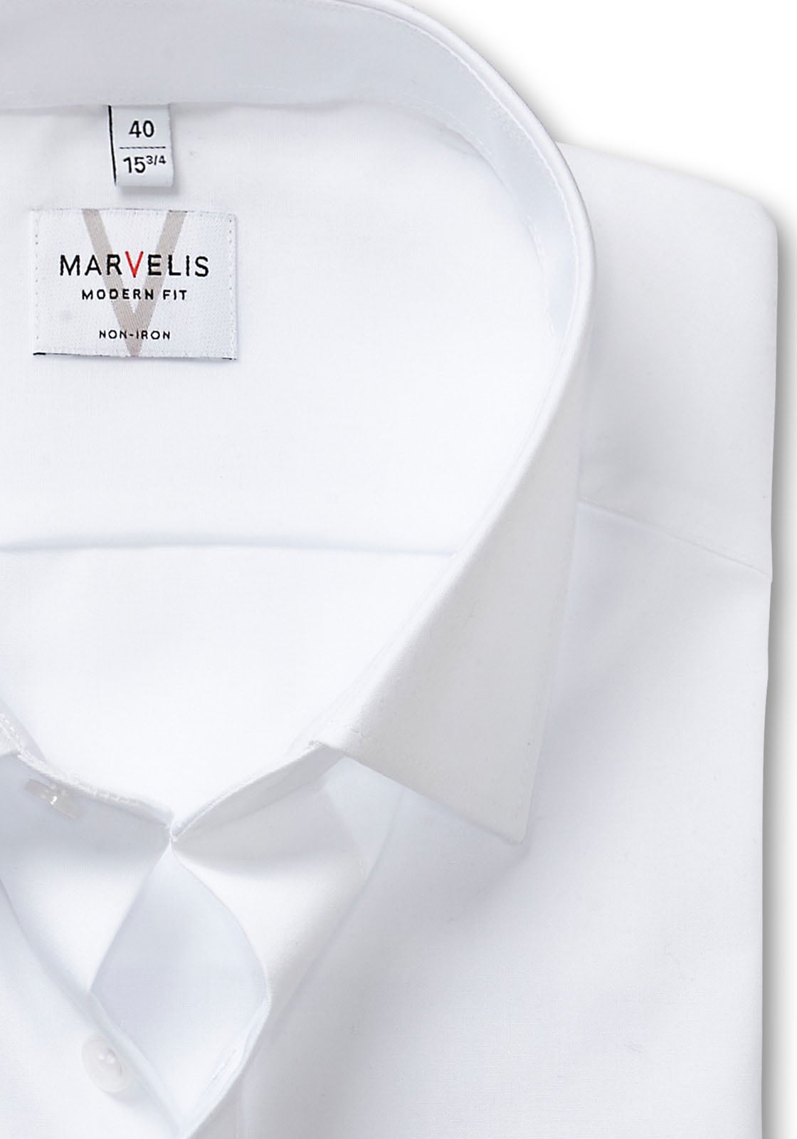 MARVELIS Langarmhemd modern fit, Businesshemd, bügelfrei, New-Kentkragen