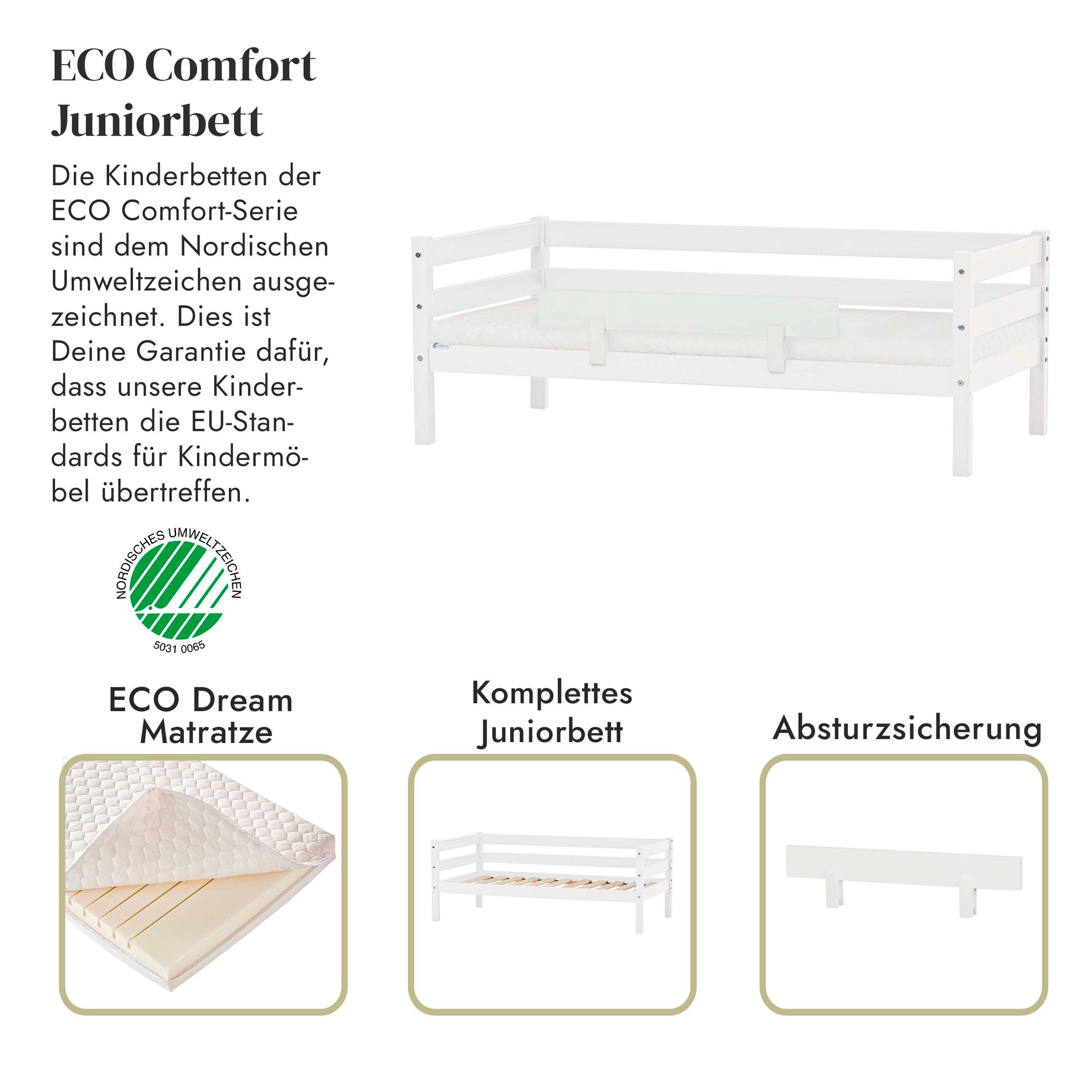 3. Bild von Hoppekids Einzelbett »ECO Comfort Kinderbett, Kiefer Massivholz, Jugendbett inkl. Rollrost«, 70x160 cm, wahlweise in verschieden Farben/ Matratze/ Absturzsicherung