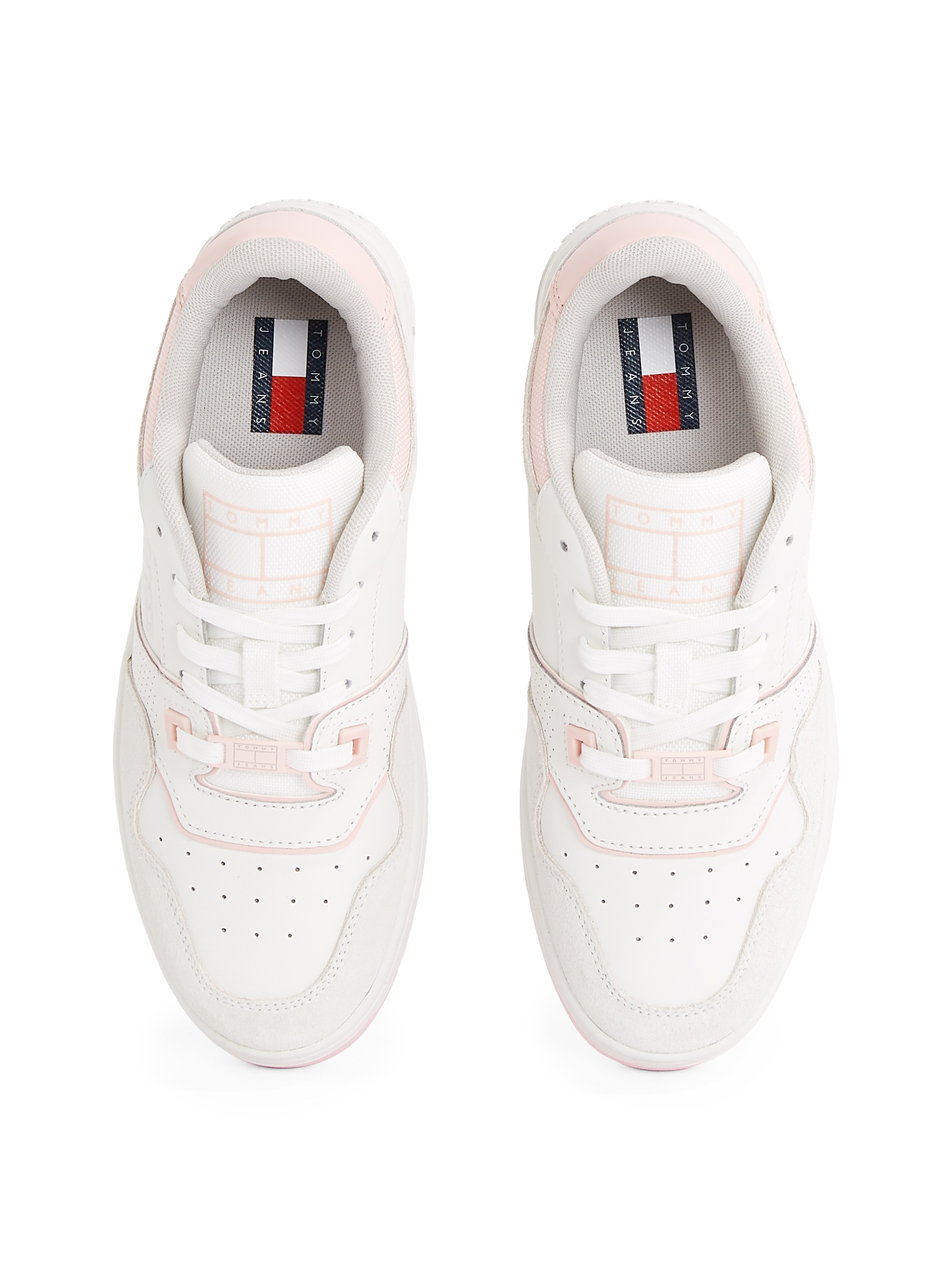 Tommy Jeans Plateausneaker »TJW RETRO BASKET WASHED SUEDE«, Freizeitschuh, Halbschuh, Schnürschuh im Basket Look