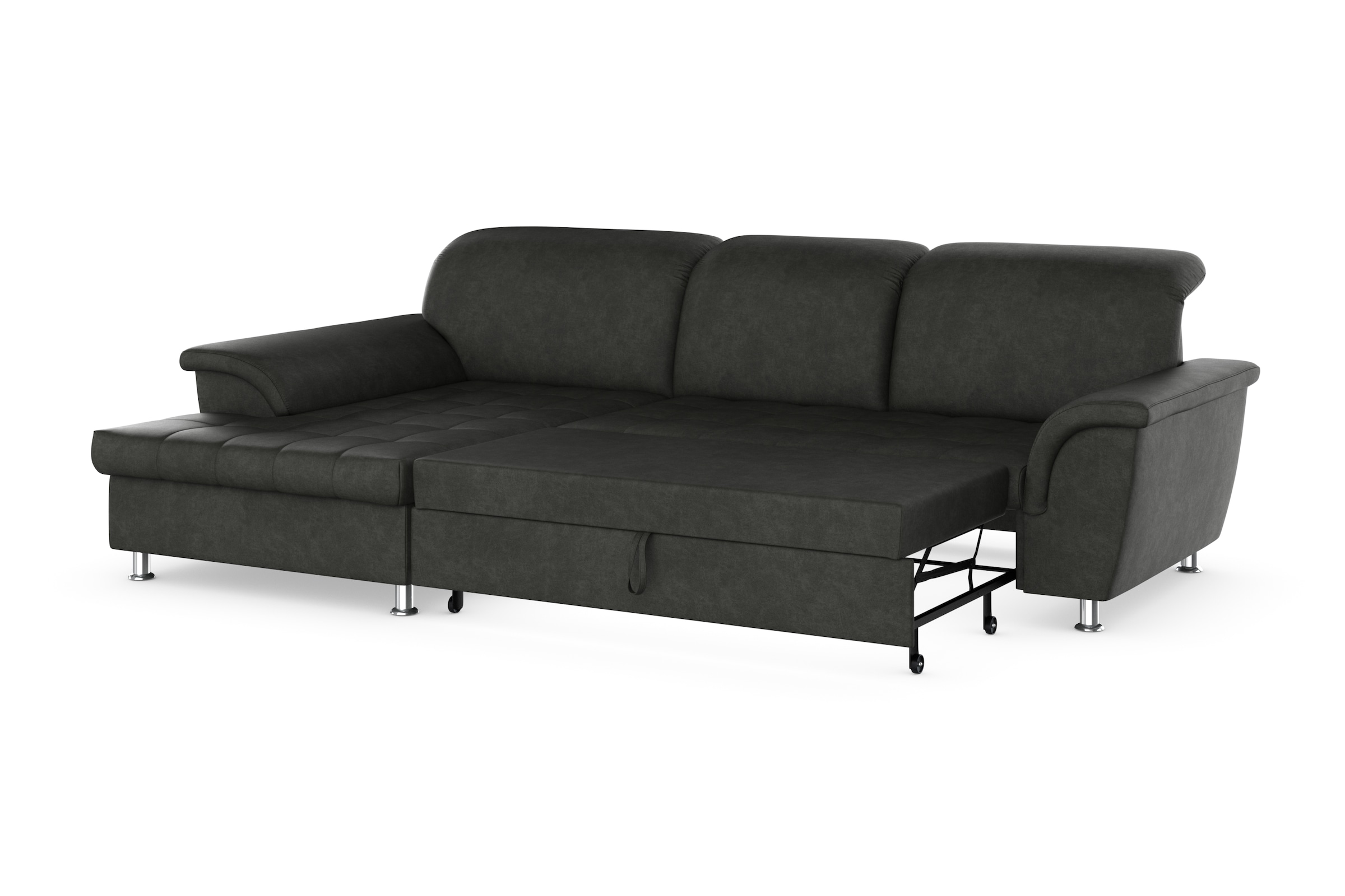 DOMO collection Ecksofa Franzi, wahlweise mit Bettfunktion, Bettkasten und Kopfteilverstellung
