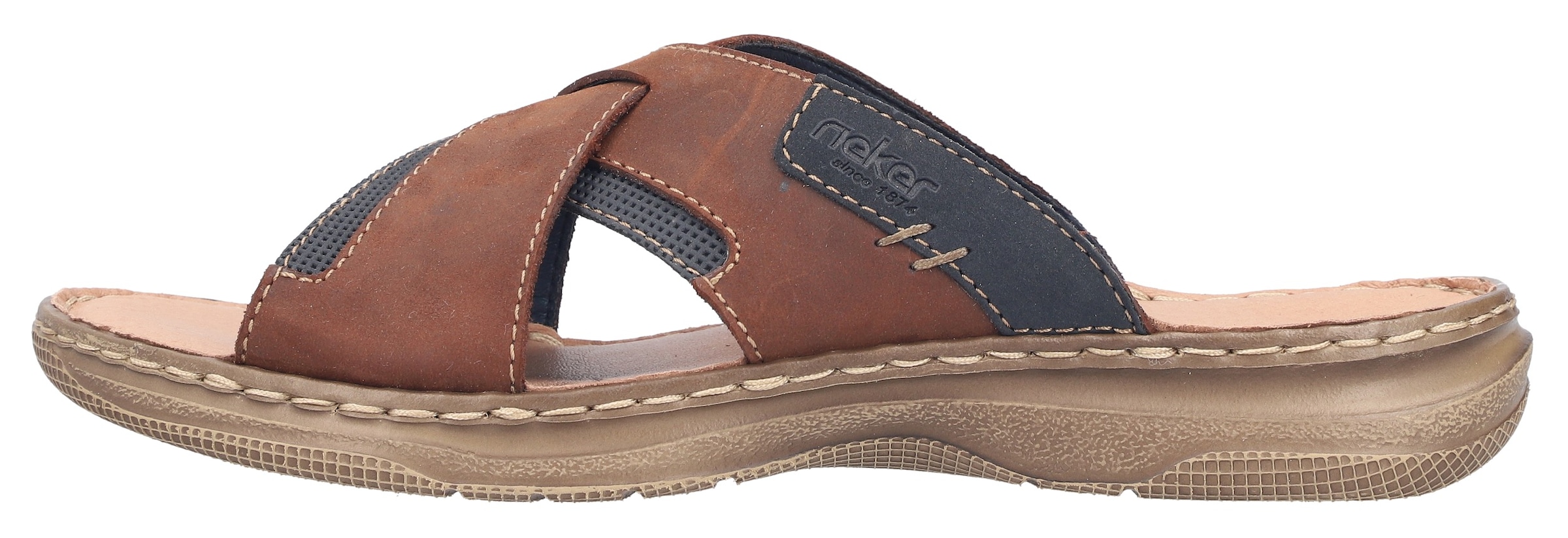 Rieker Pantolette  Sommerschuh, Strandschuh, Urlaubsschuh mit Kreuzbandage