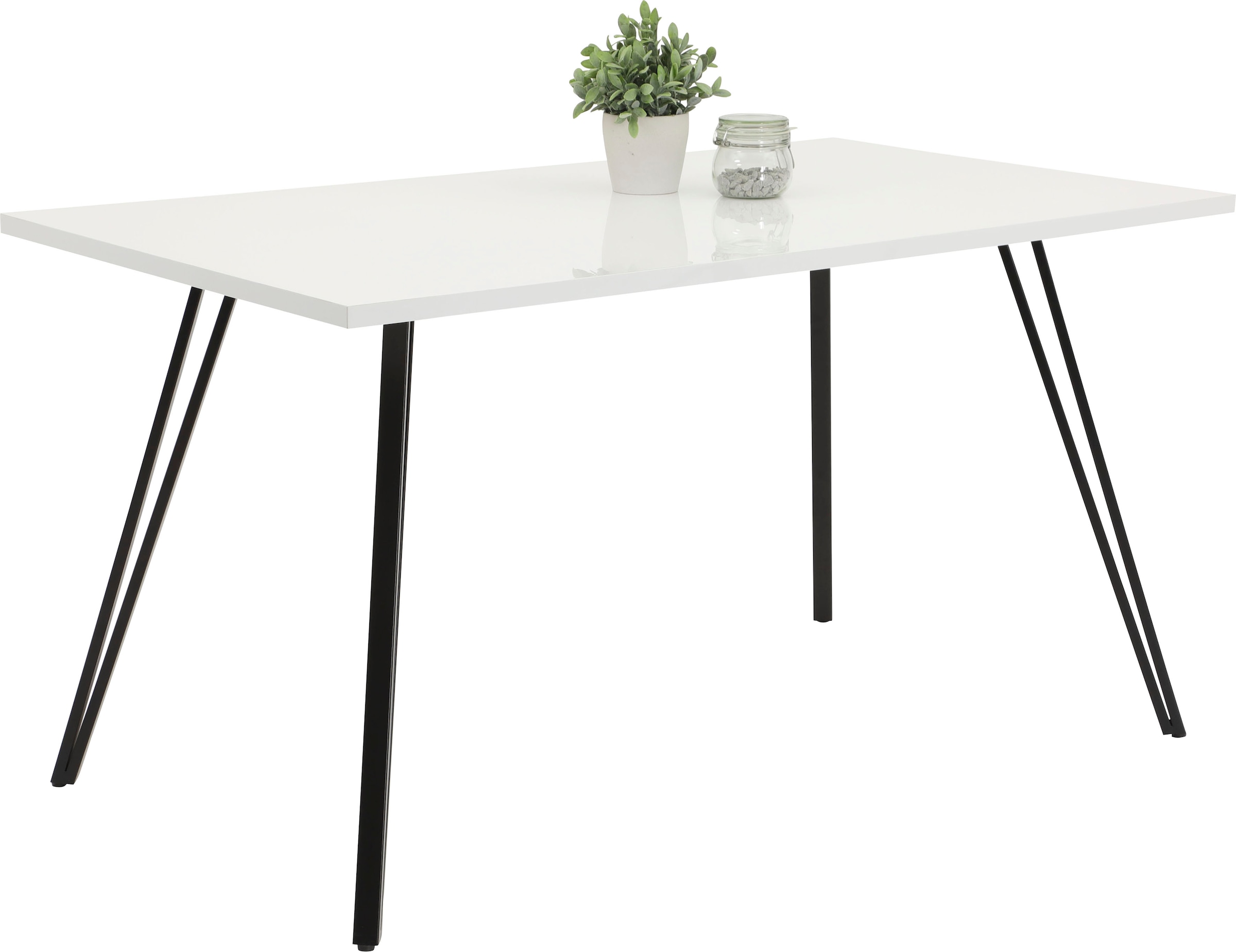 HELA Essgruppe »Jenn«, (5 tlg.), Tisch Hochglanz, 4 Stühle BESTSELLER, Esszimmer Gruppe