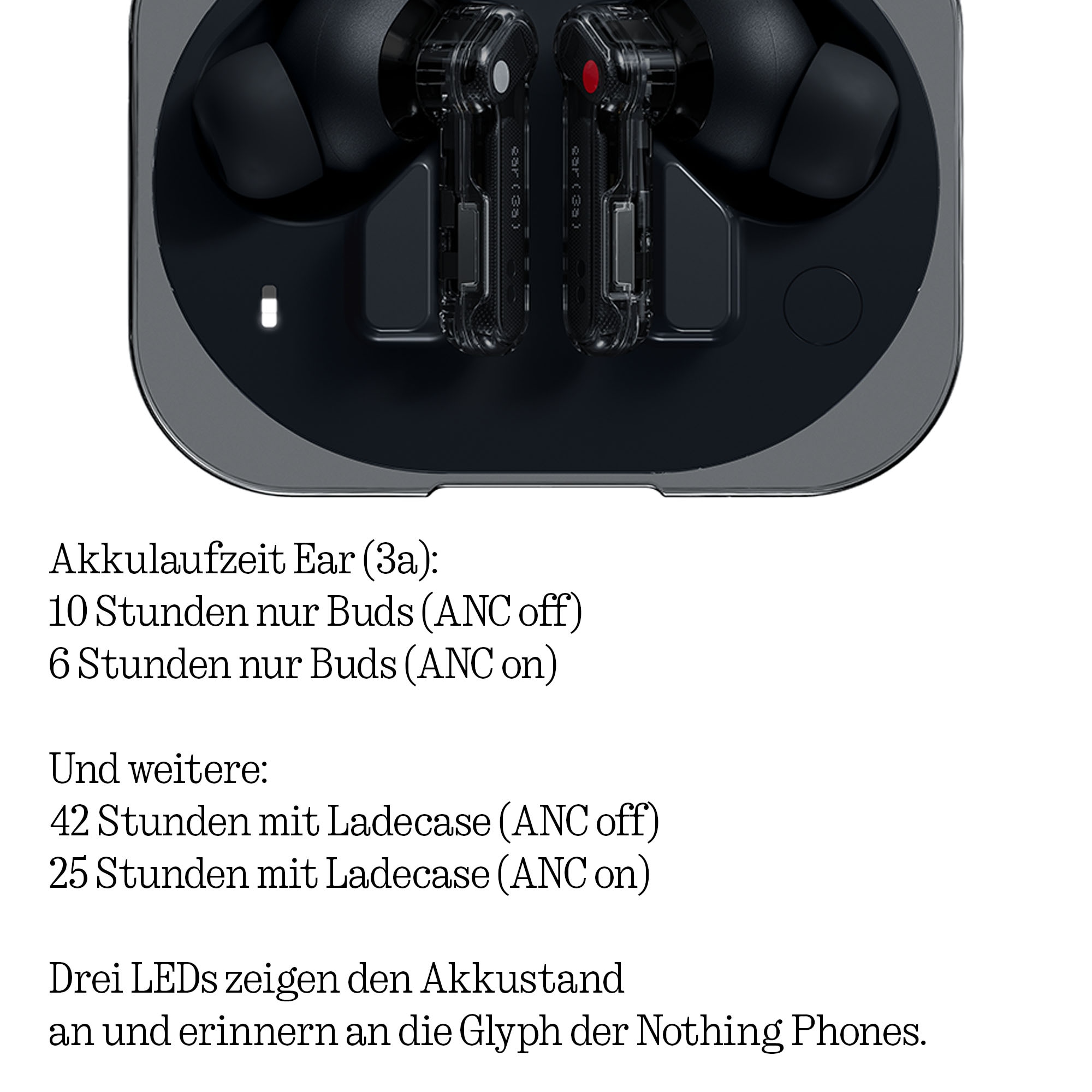 NOTHING wireless In-Ear-Kopfhörer »Ear (3a)« Bluetooth Active Noise Cancelling (ANC)