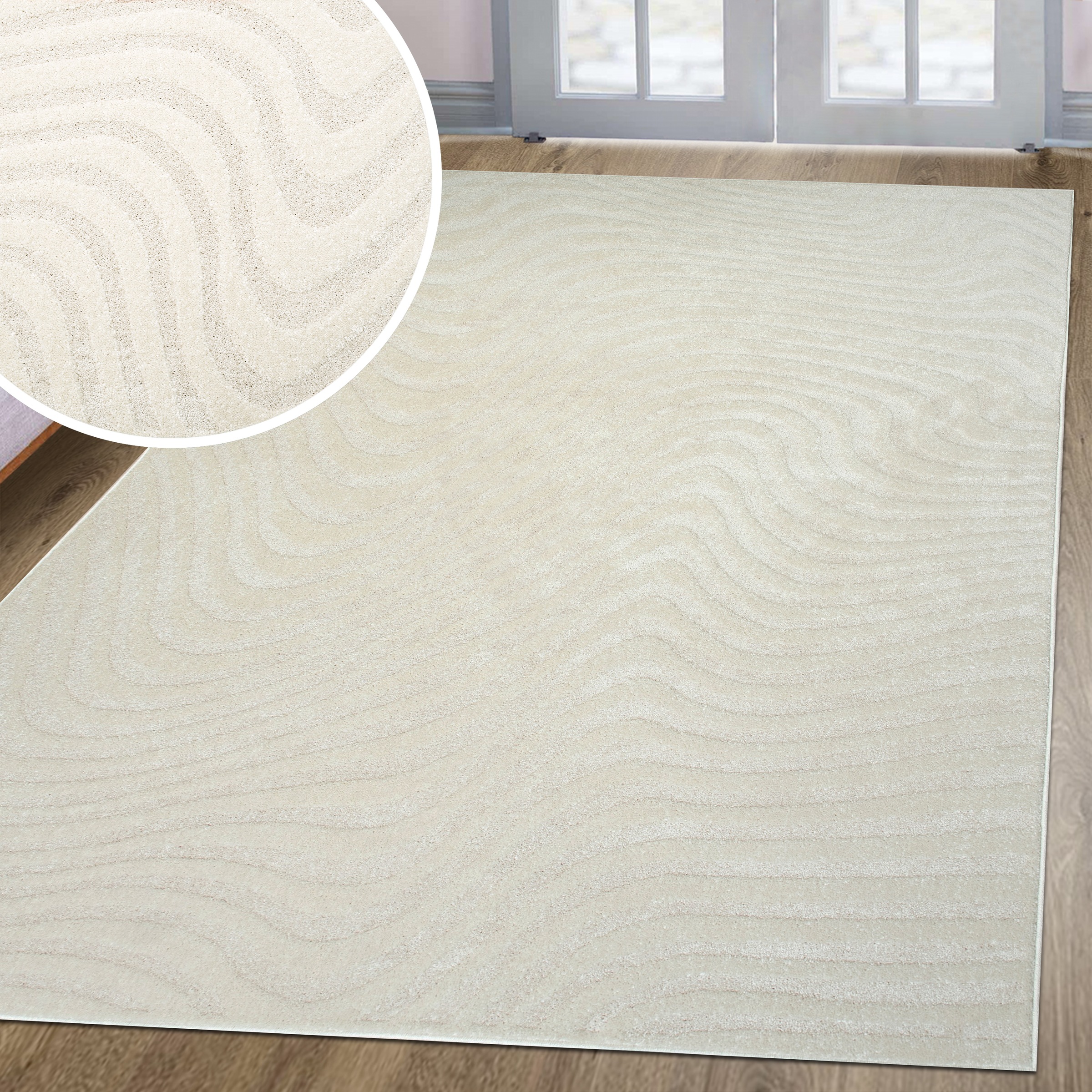 my home Teppich »Vibek, Wellen-Design in Hoch-Tief-Struktur«, rechteckig, 9 günstig online kaufen